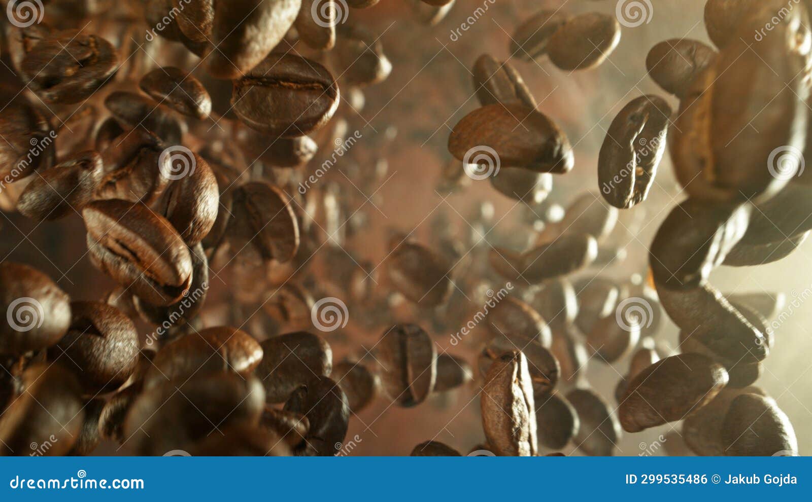 Freeze Motion of Falling Roasted Coffee Beans Stock Photo Image of