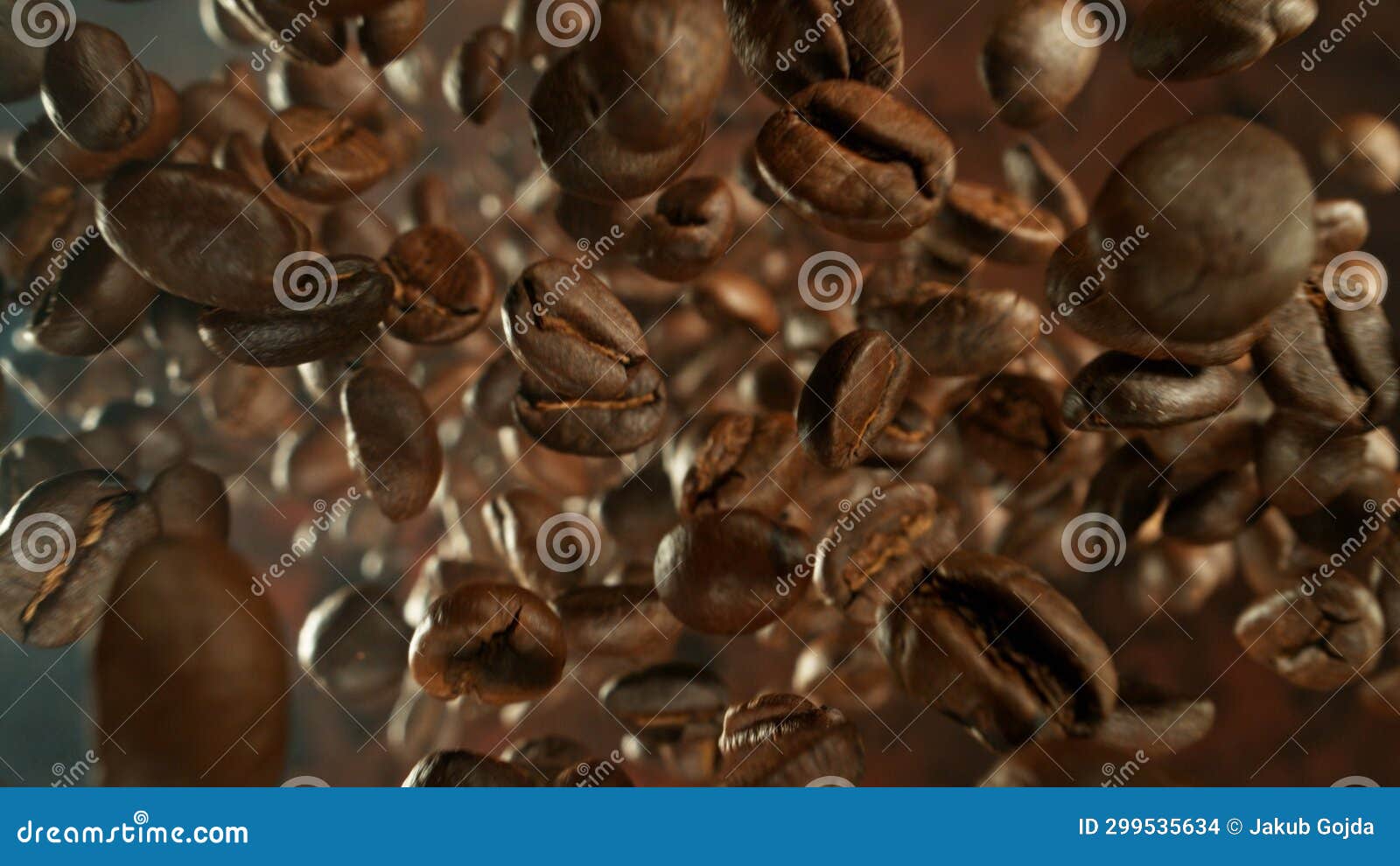 Freeze Motion of Falling Roasted Coffee Beans Stock Photo Image of