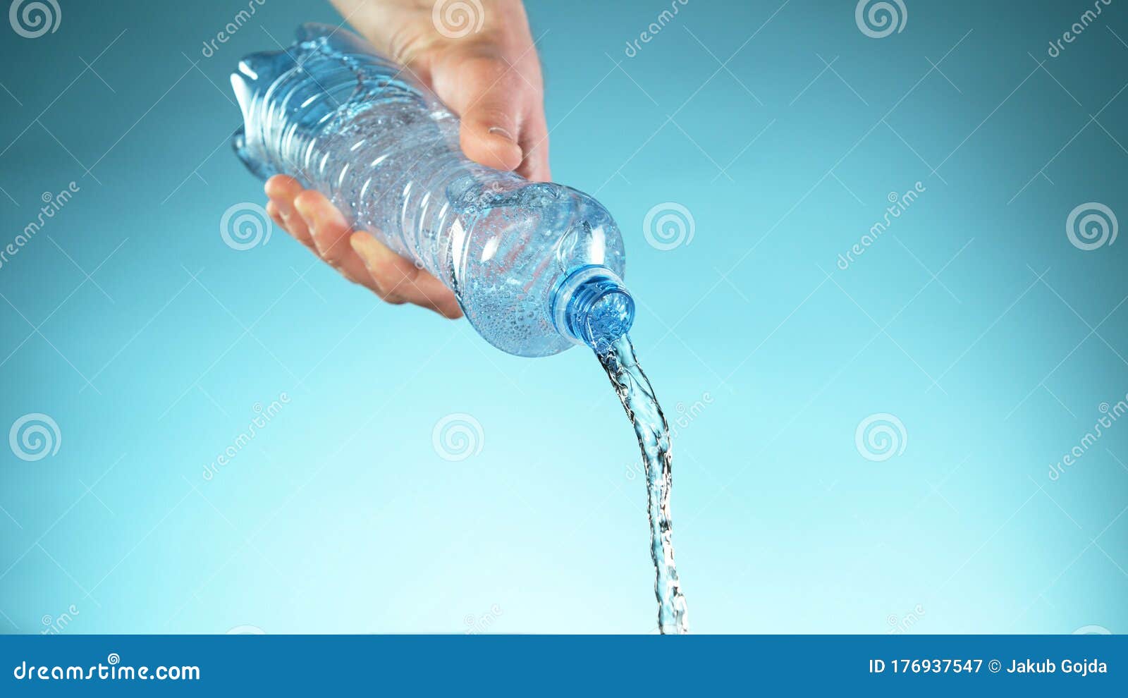 Freeze Motion of Pouring Water from Plastic Bottle Stock Image Image