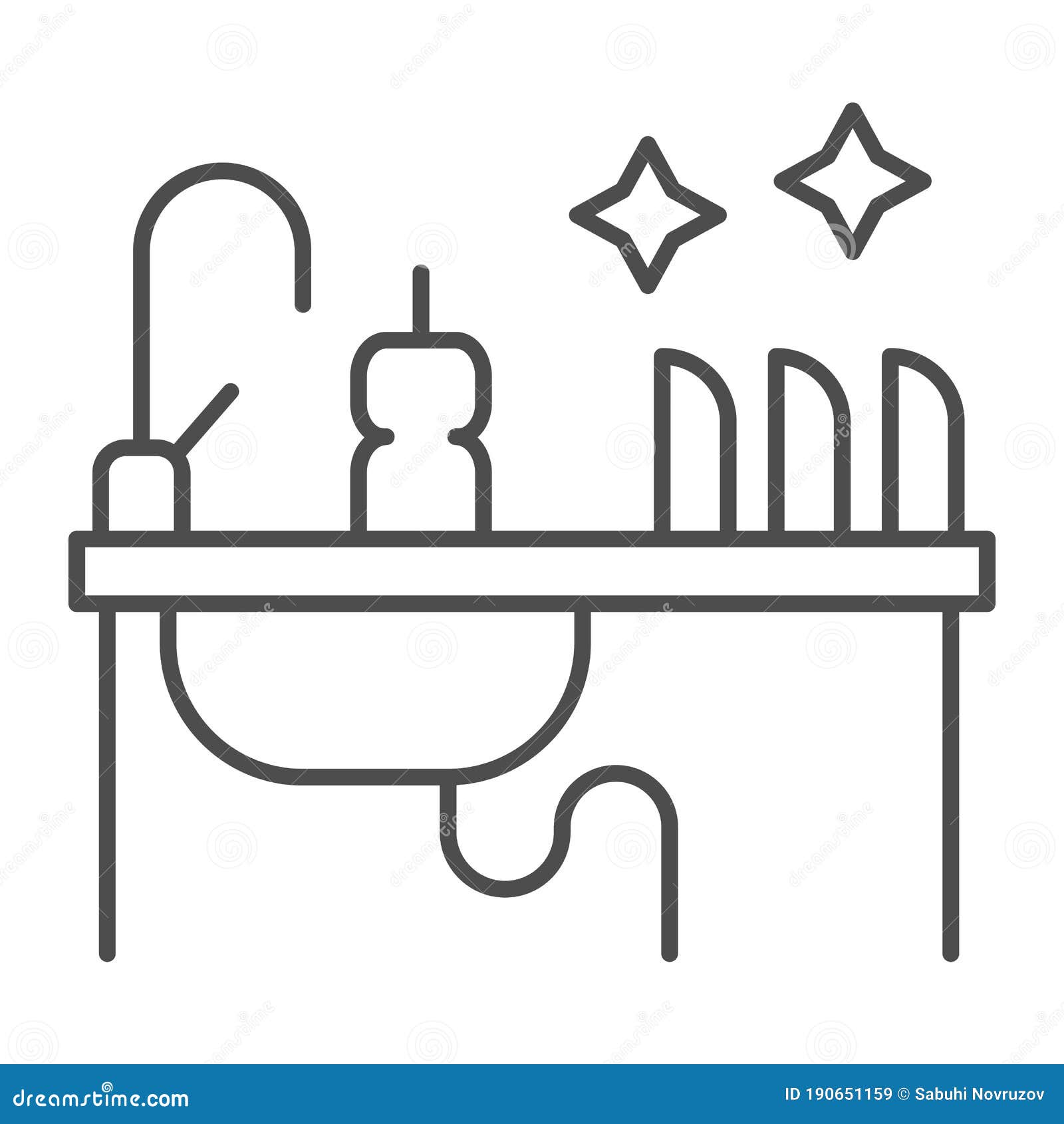 Fregadero De Cocina Con Los Platos Y Accesorios Limpios, Orden Y Comodidad  Ilustración del Vector - Ilustración de kitchenware, comedor: 152133497