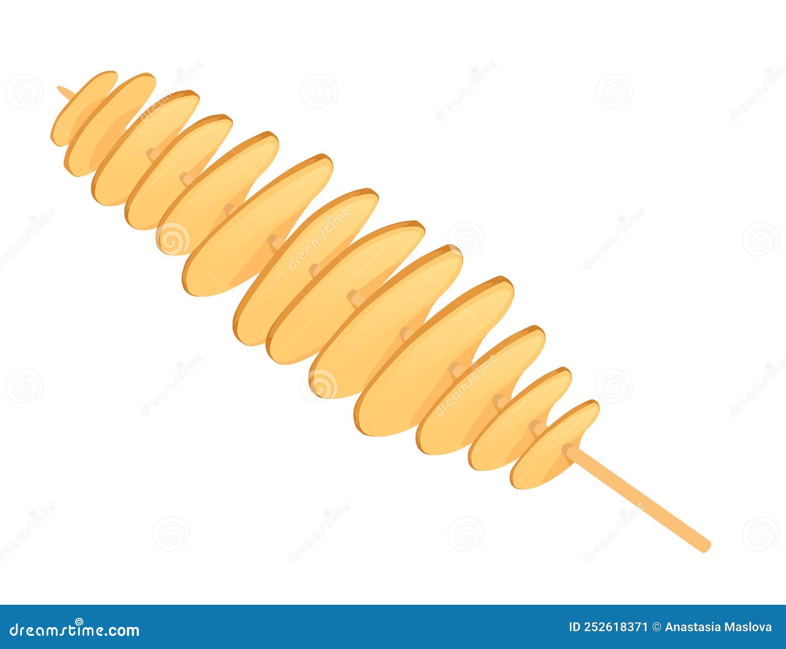 frehs spiral cut potatoes    on white background