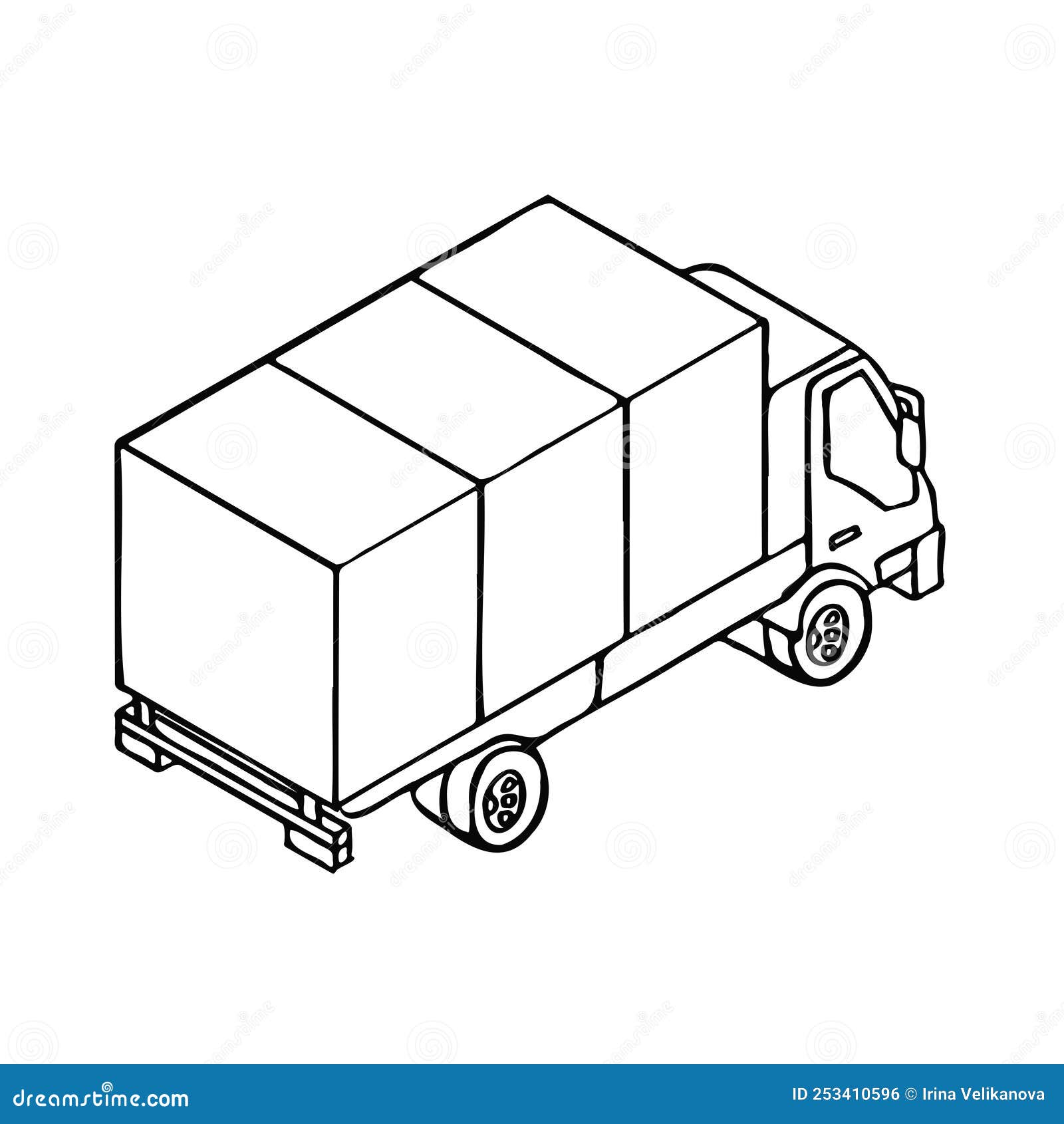 Freight Auto with Mail or Delivery, Van Vector Stock Vector Illustration of delivery, online
