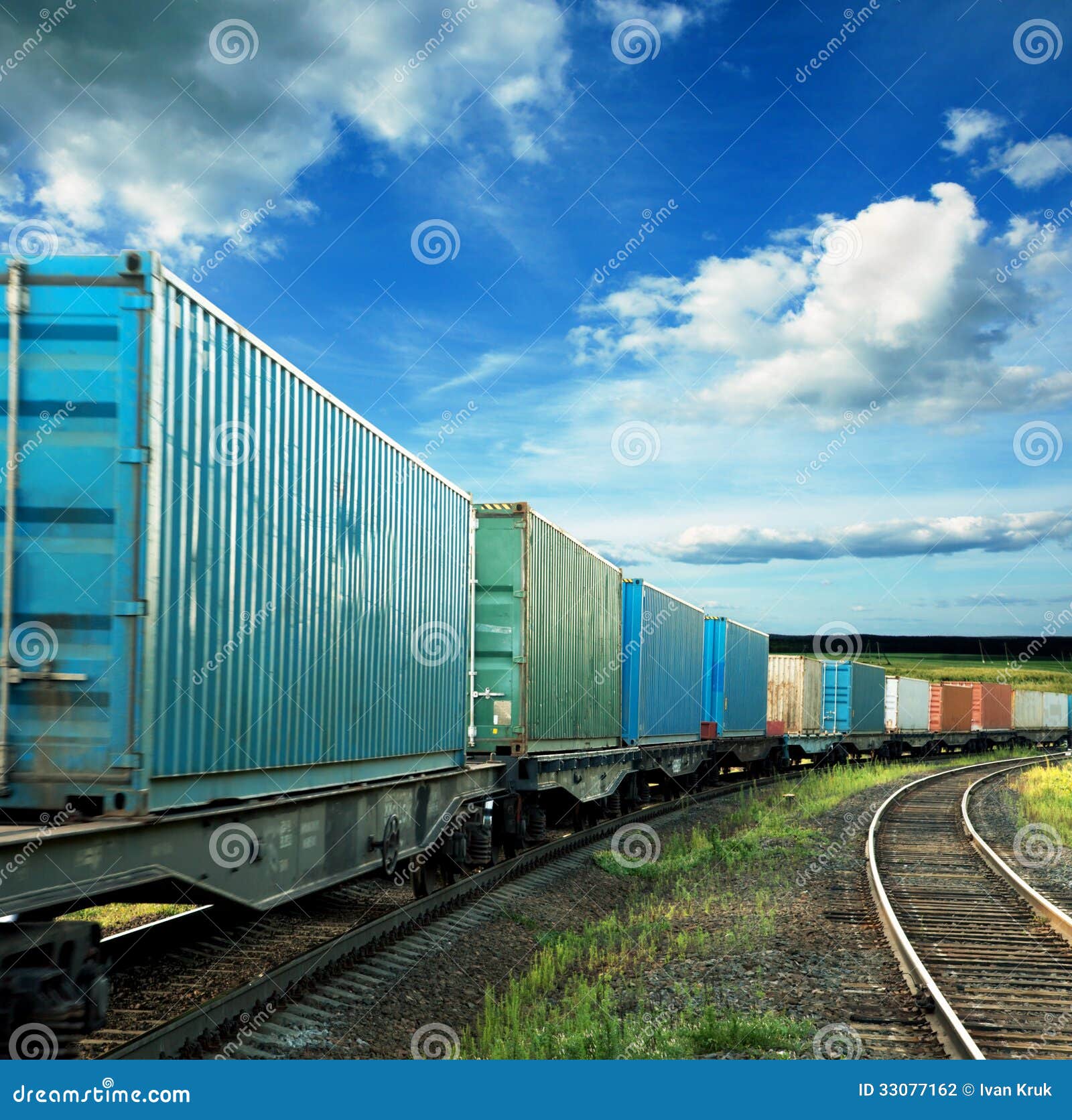 Freight cars stock photo. Image of clouds, railroad, delivery 33077162