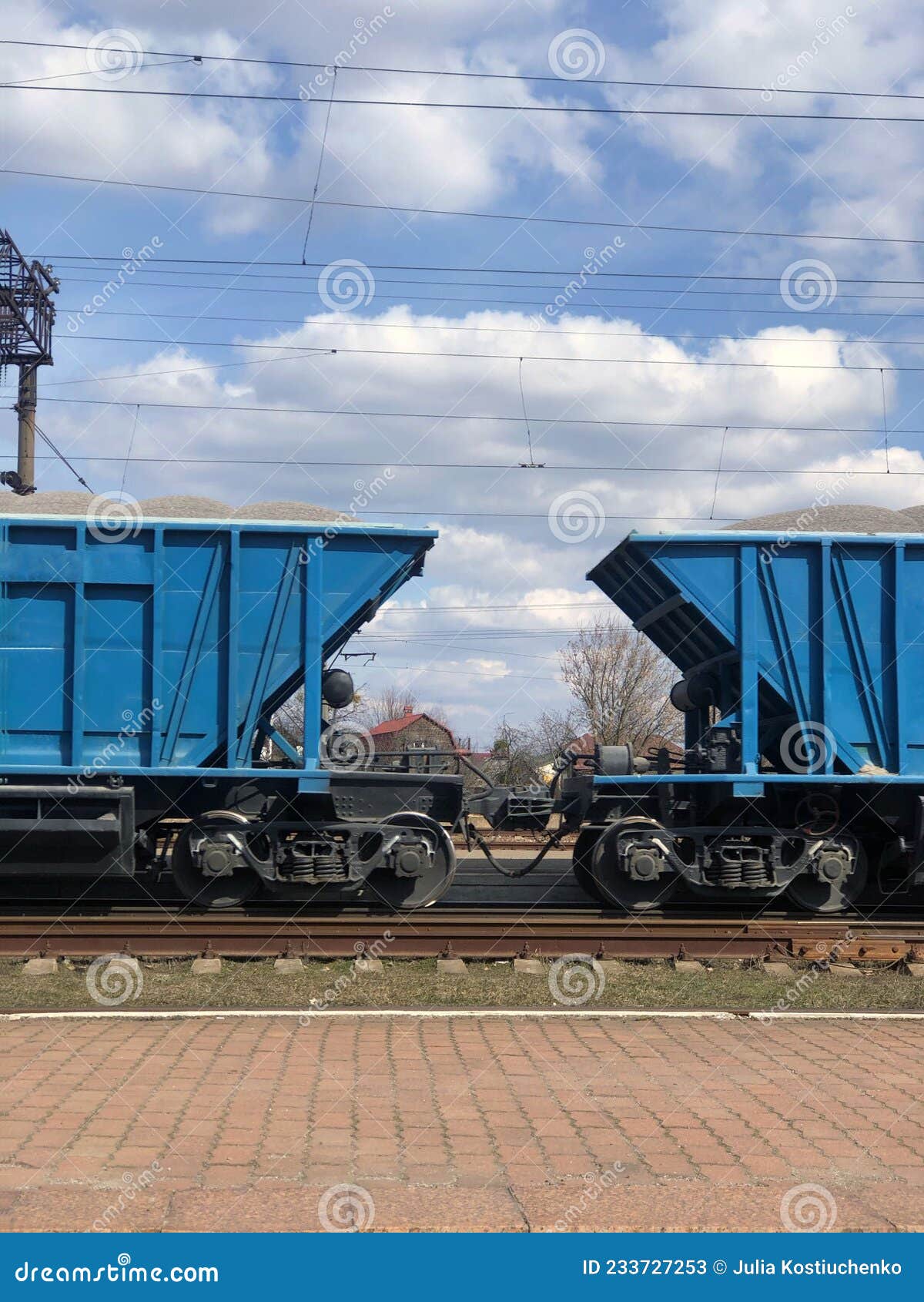 Freight Cars on the Railway Track. Stock Image Image of carriage