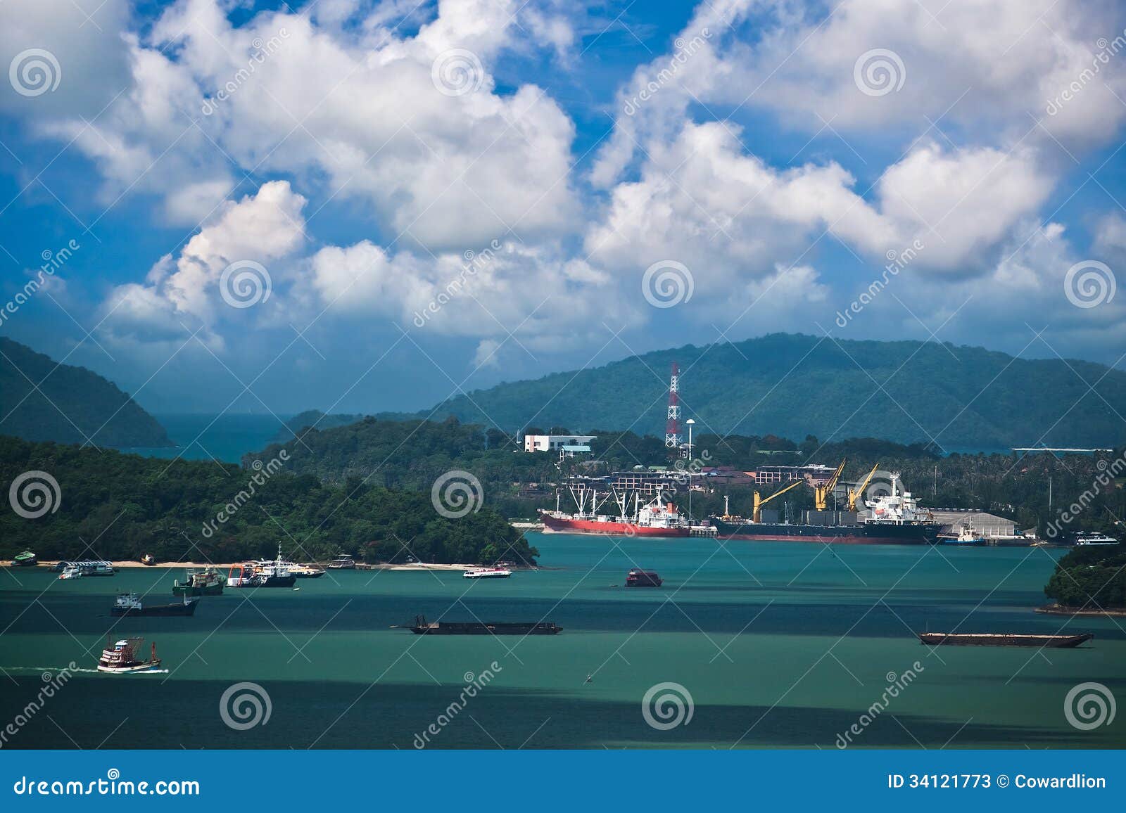 Freight Ships At Phuket Island In Thailand Editorial Stock