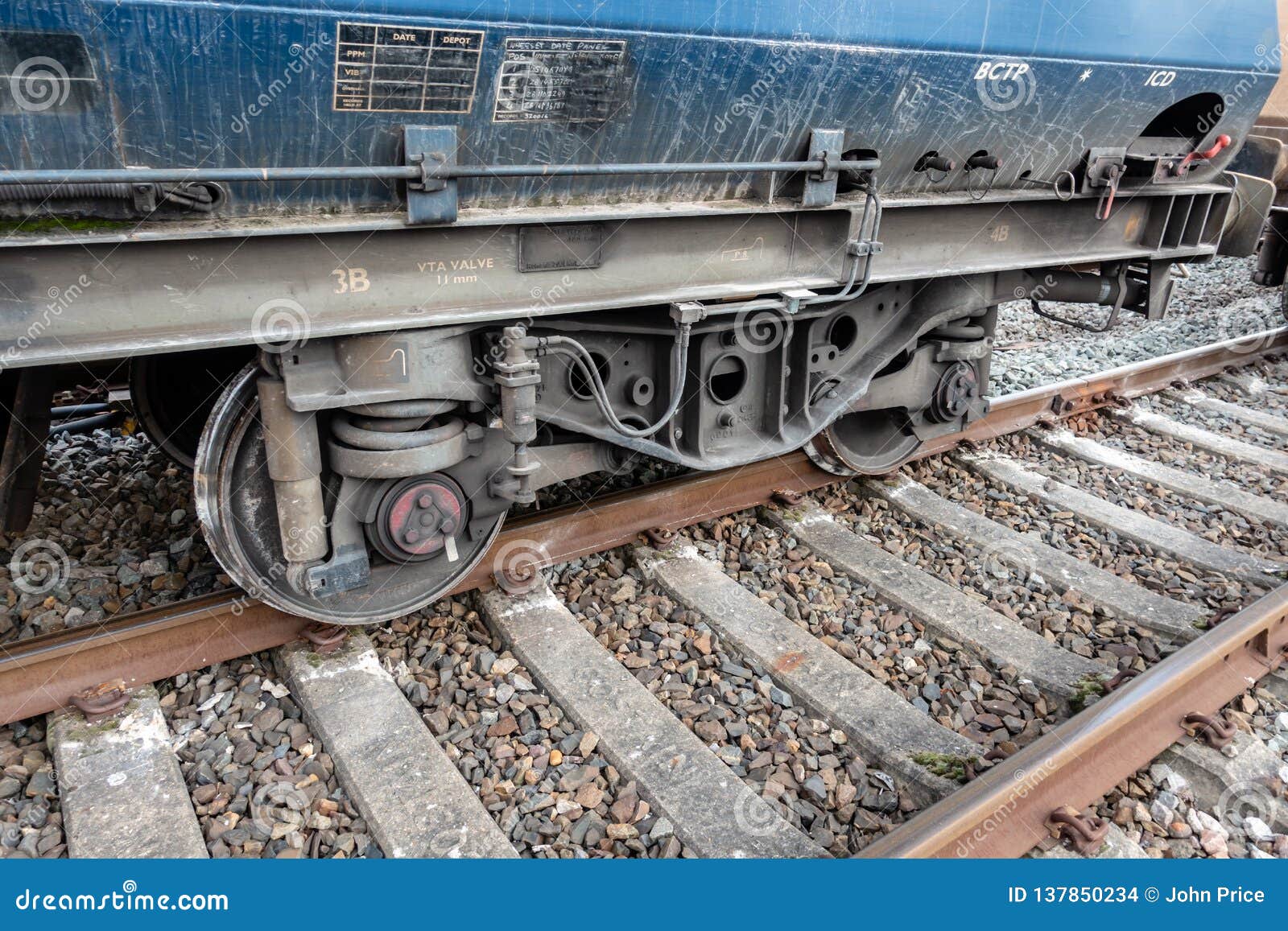 Freight Train with Derailed Wheel Set Stock Photo Image of derailed