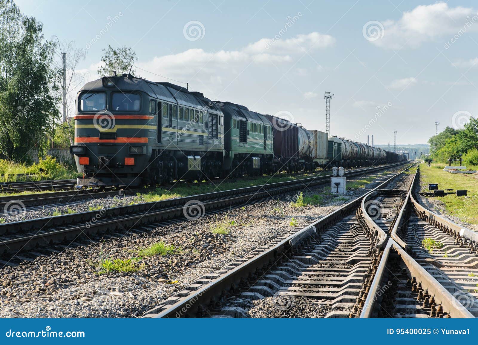 Freight Trains on the Track. Stock Image Image of railway, metal