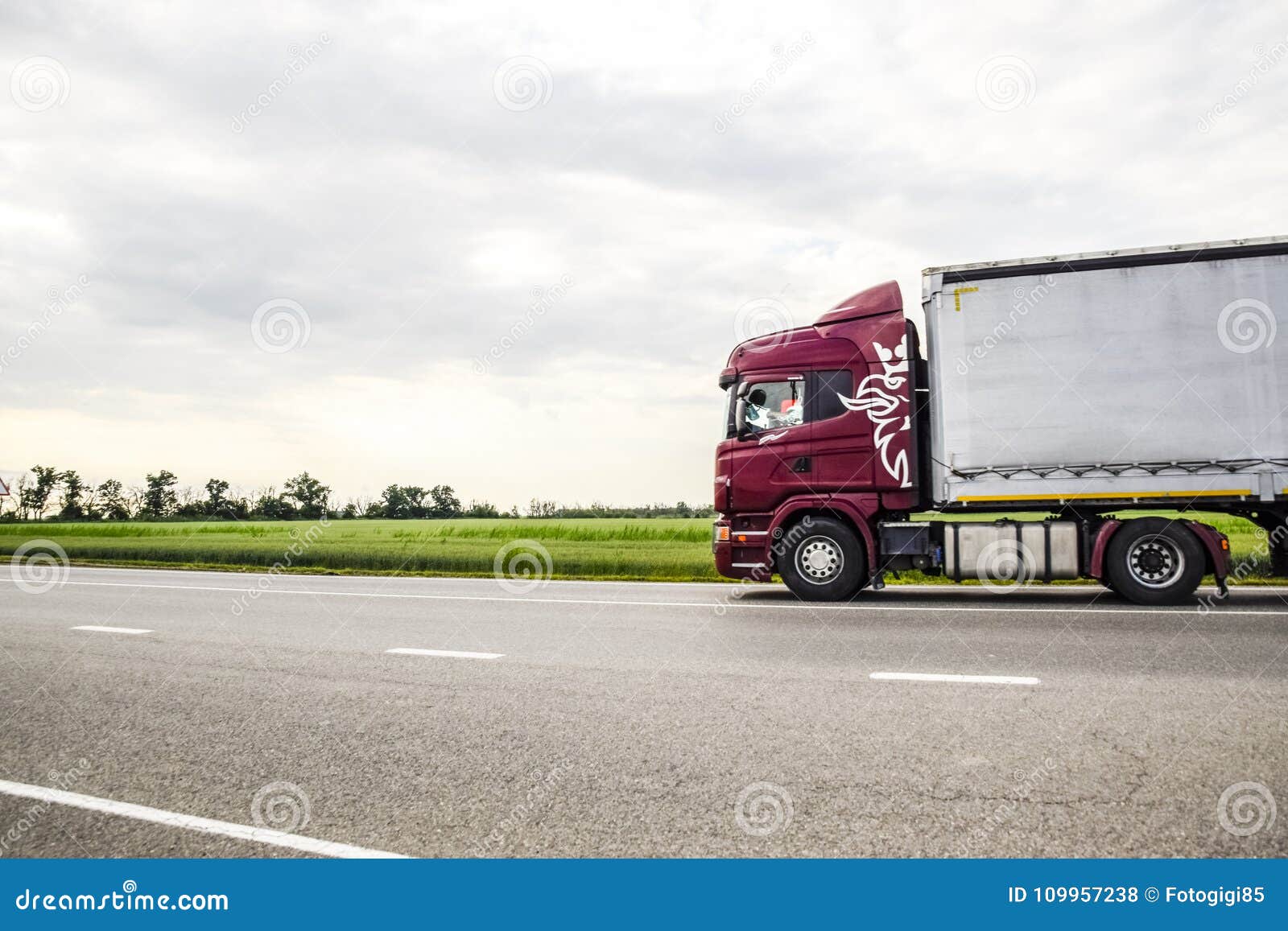Freight Vehicles on the Track. Freight Car. Truck. Stock Photo Image