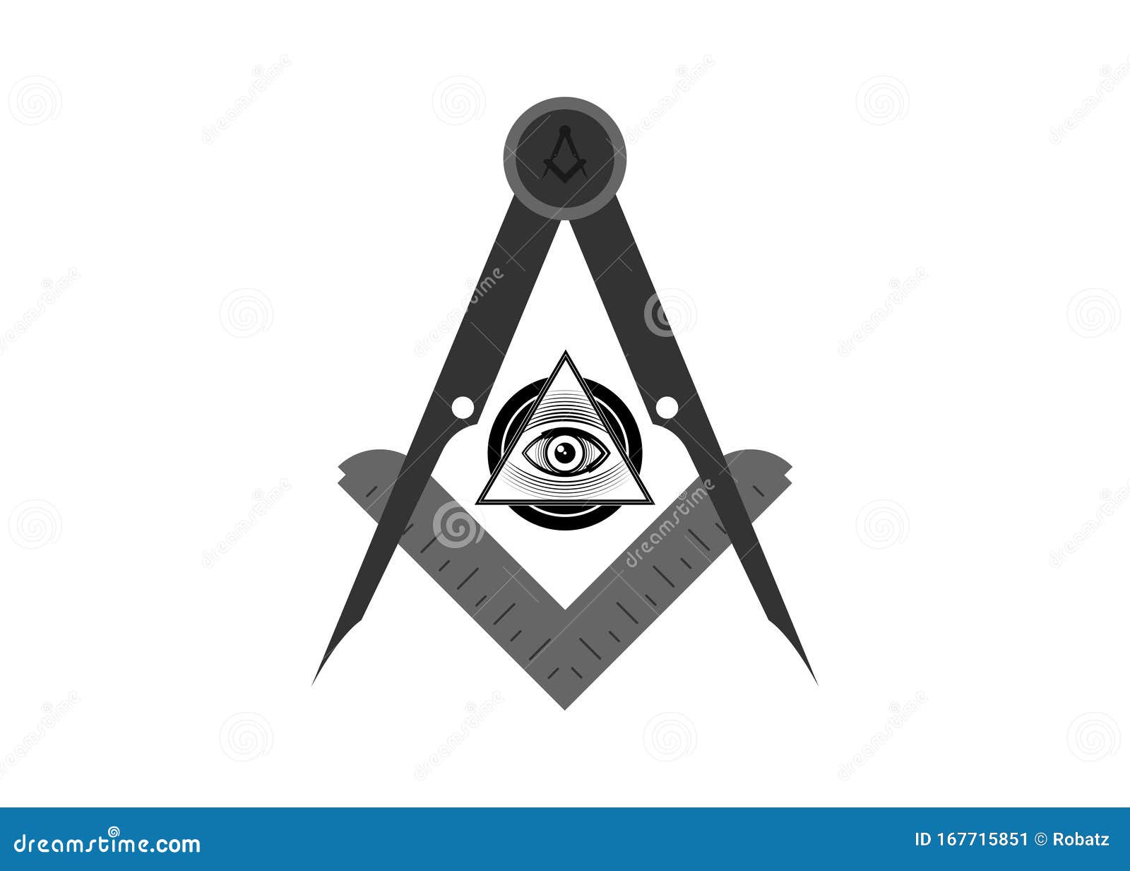 Freimaurerei Emblem Das Maurerviertel Und Das Kompasssymbol Alle Augen Des Gottes In Der Heiligen Geometrie Dreieck Mauerwerk Vektor Abbildung Illustration Von Antike Geheim 167715851