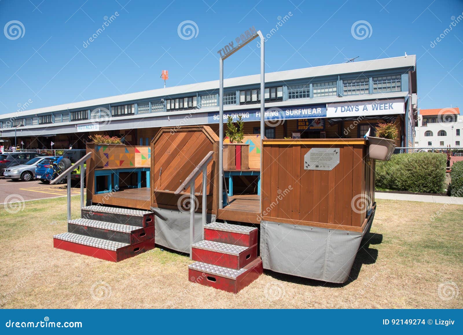 Fremantle Shed Building With Tiny Park Editorial Stock Image