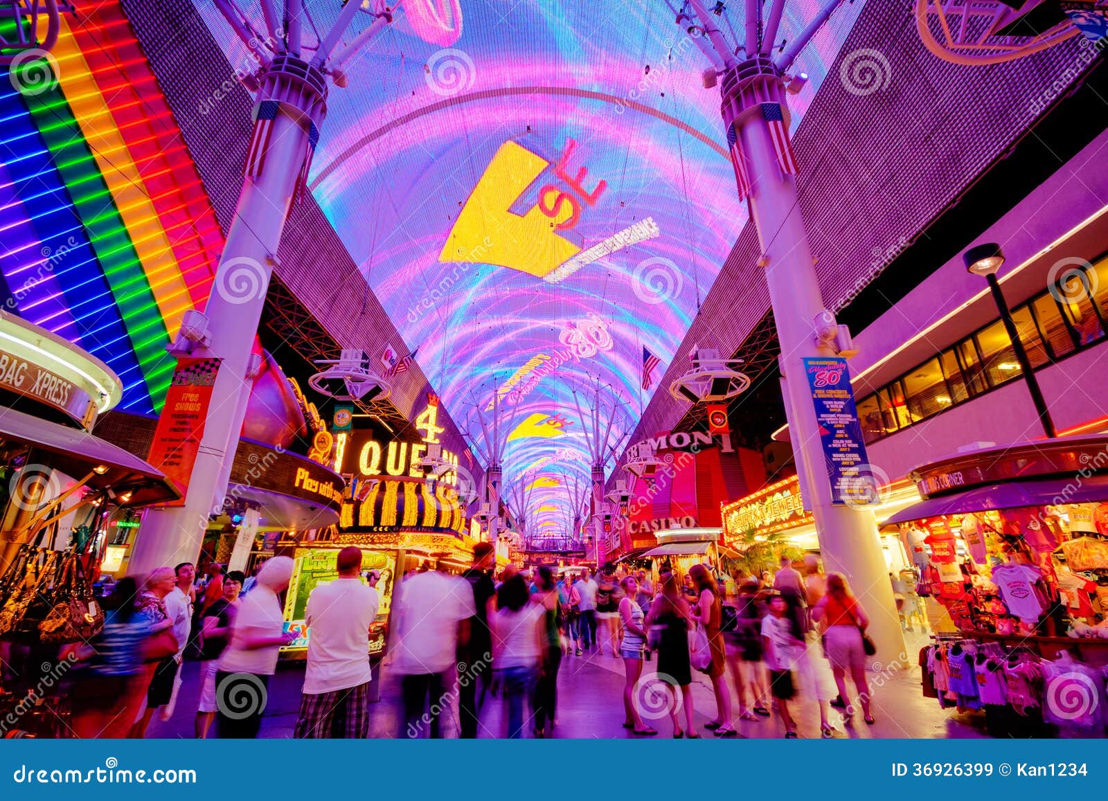 Fremont Street Experience in Las Vegas Editorial Stock Image Image of