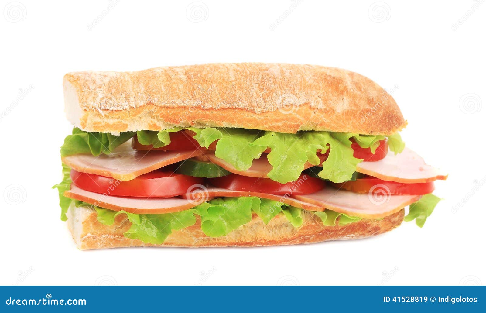 French Baguette Fresh Sandwich. Stock Image Image of greens, lettuce