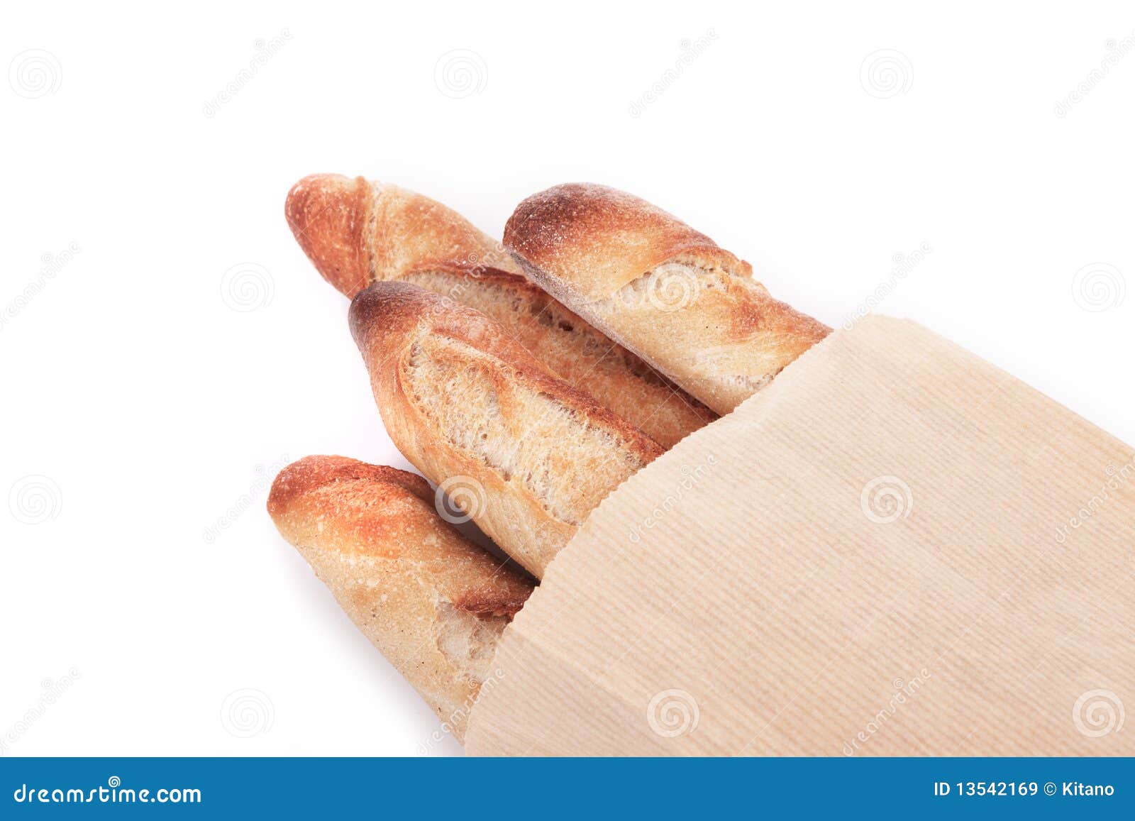 French Baguettes In A Paper Bag Stock 