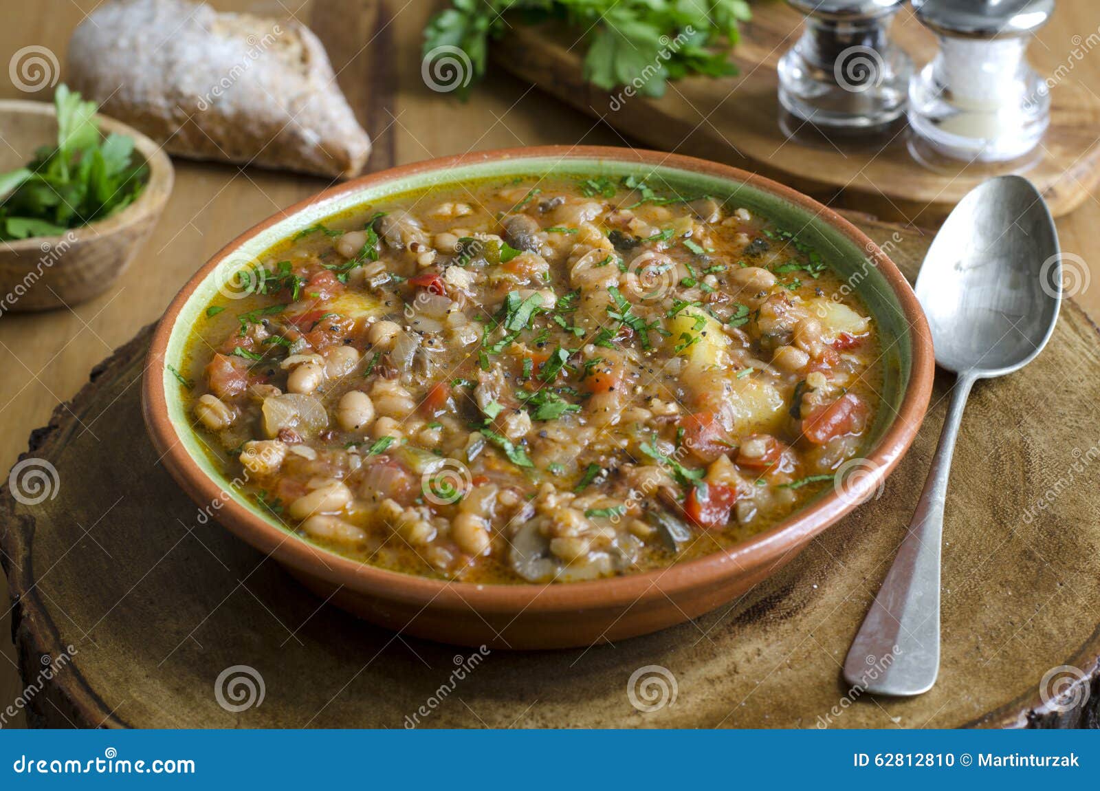 French Bean and Vegetable Soup Stock Photo Image of gourmet, mushrooms 62812810