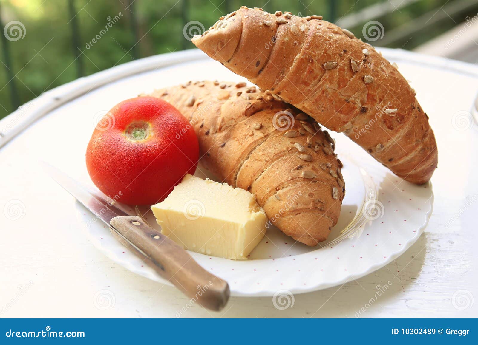 French bread with butter stock image. Image of lunch 10302489
