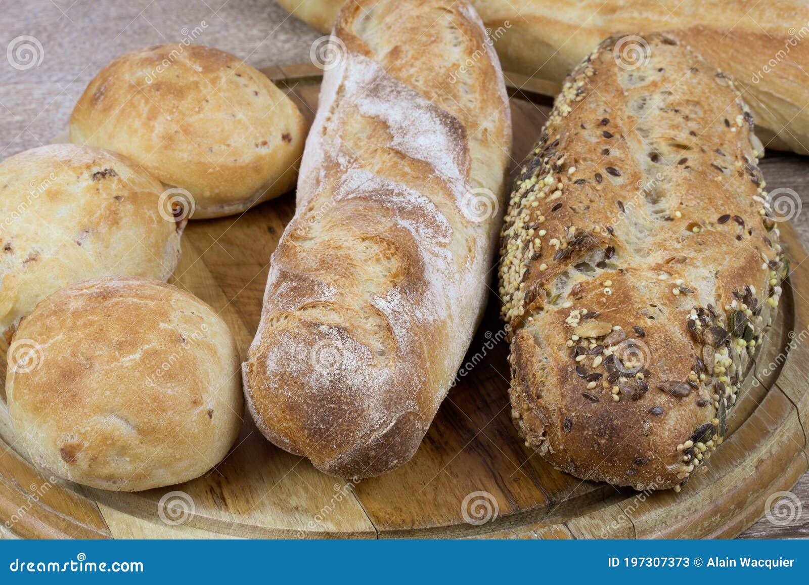 French Bread on a Cutting Board Stock Image Image of france, cuisine