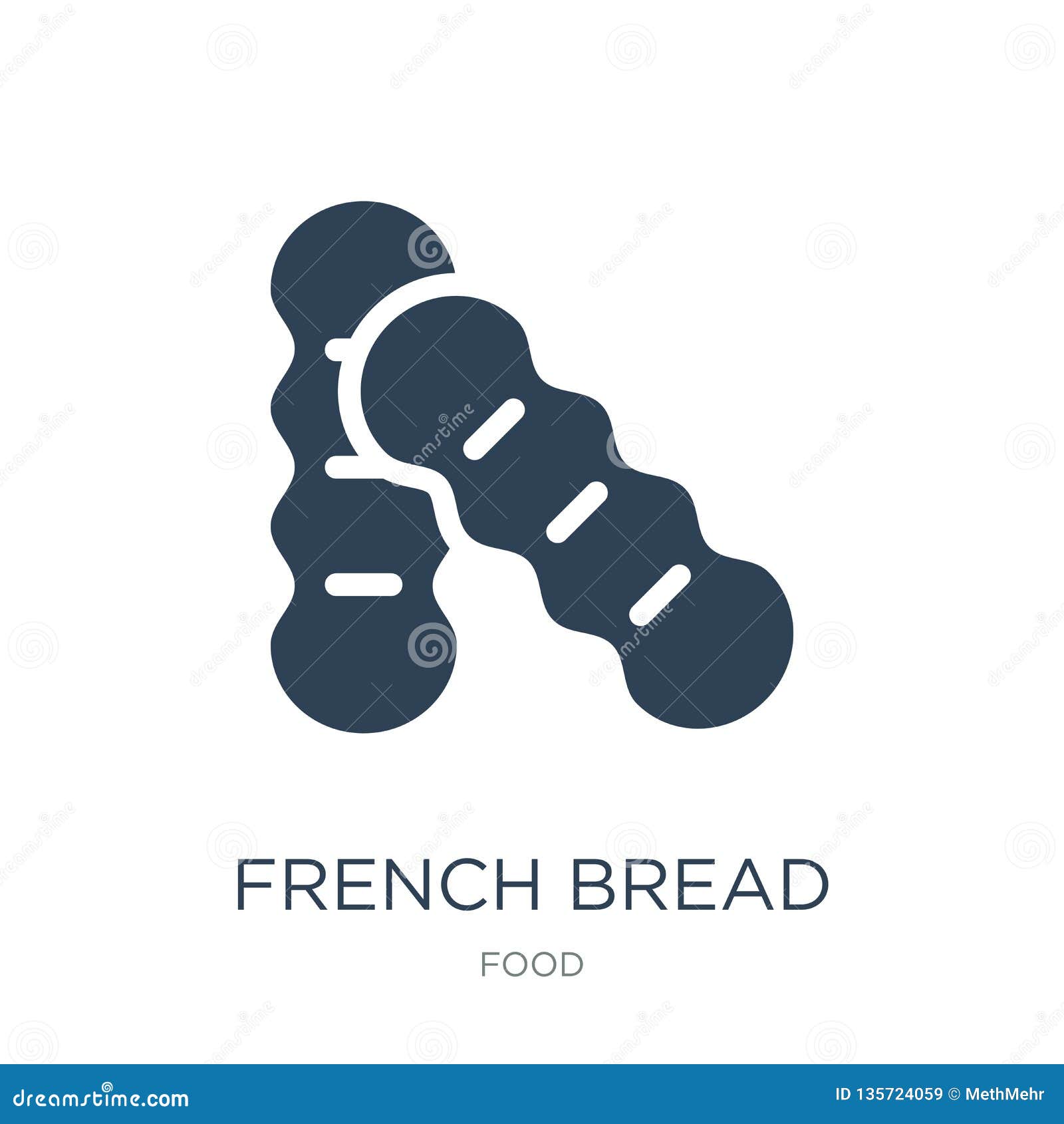 French Bread Icon in Trendy Design Style. French Bread Icon Isolated on