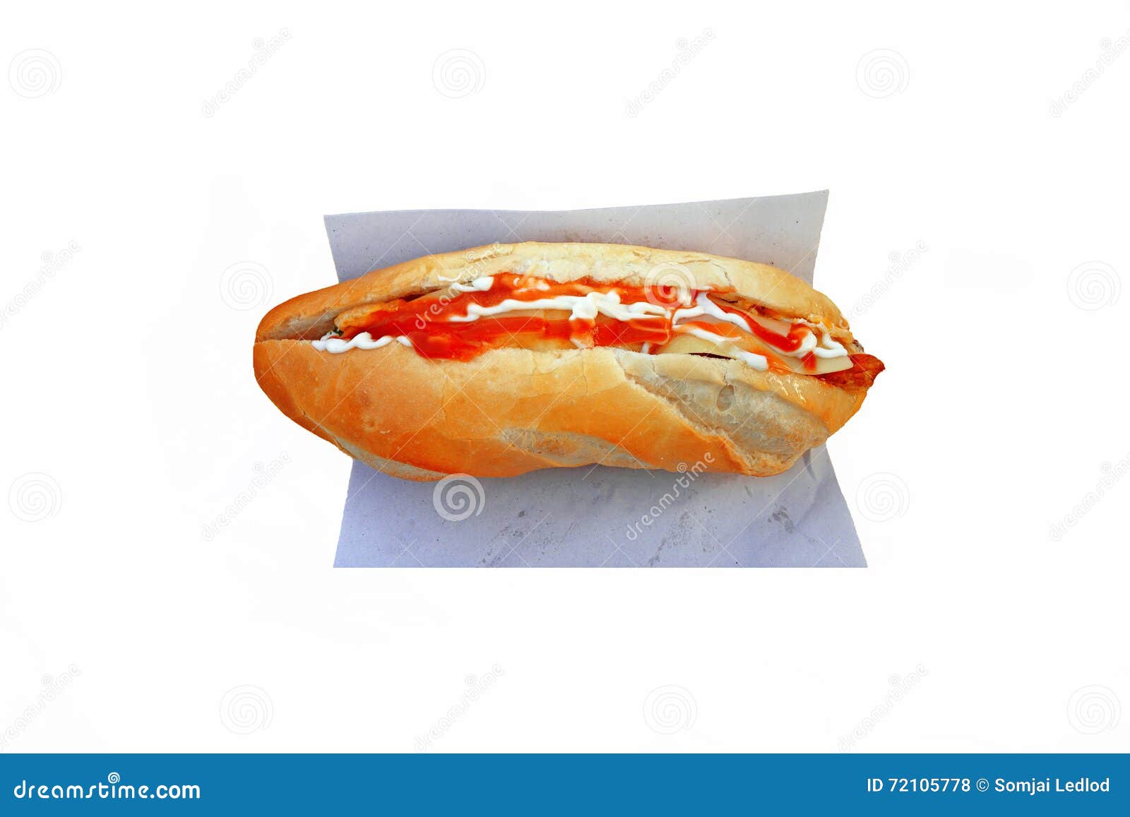French Bread Sandwich in Laos Style Stock Photo Image of vegetable