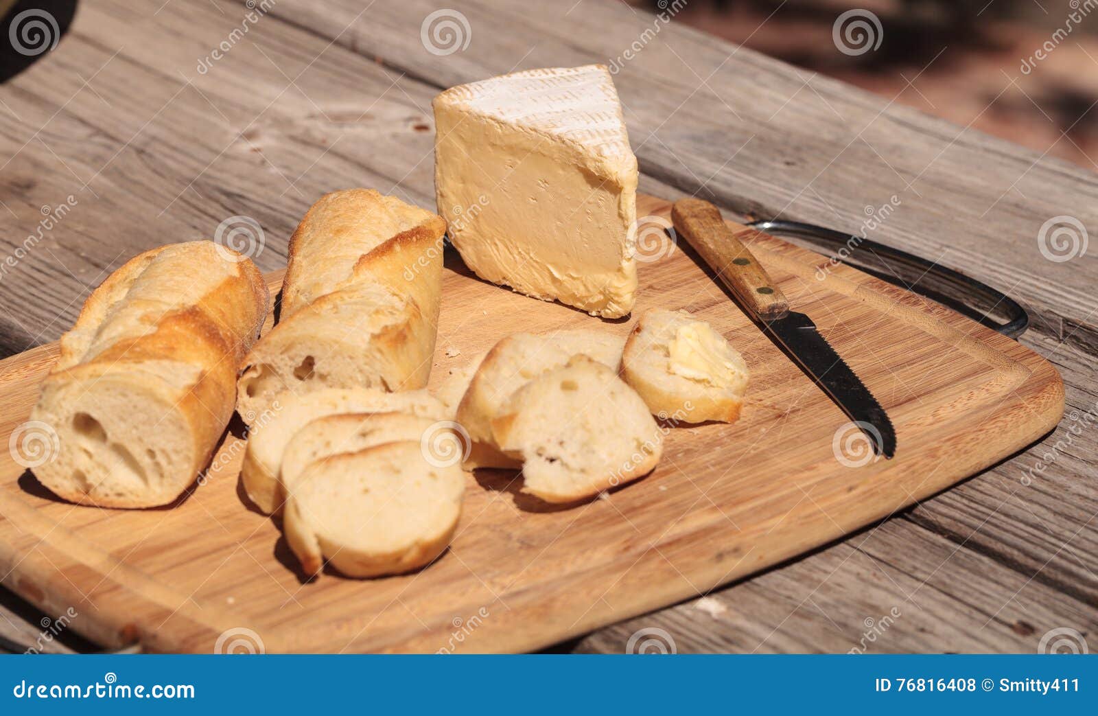 French Bread and Triple Cream Brie Cheese Stock Photo Image of bread