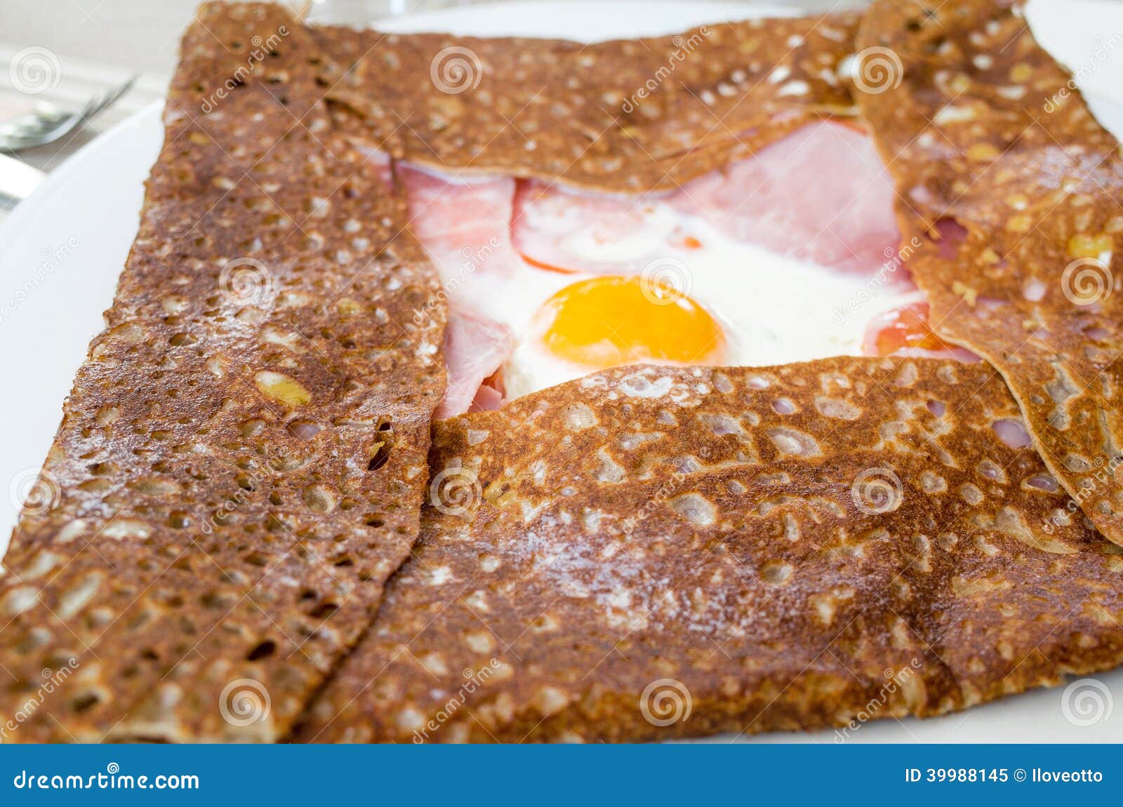 French Buckwheat Galette with Egg Stock Image Image of salt, cheese