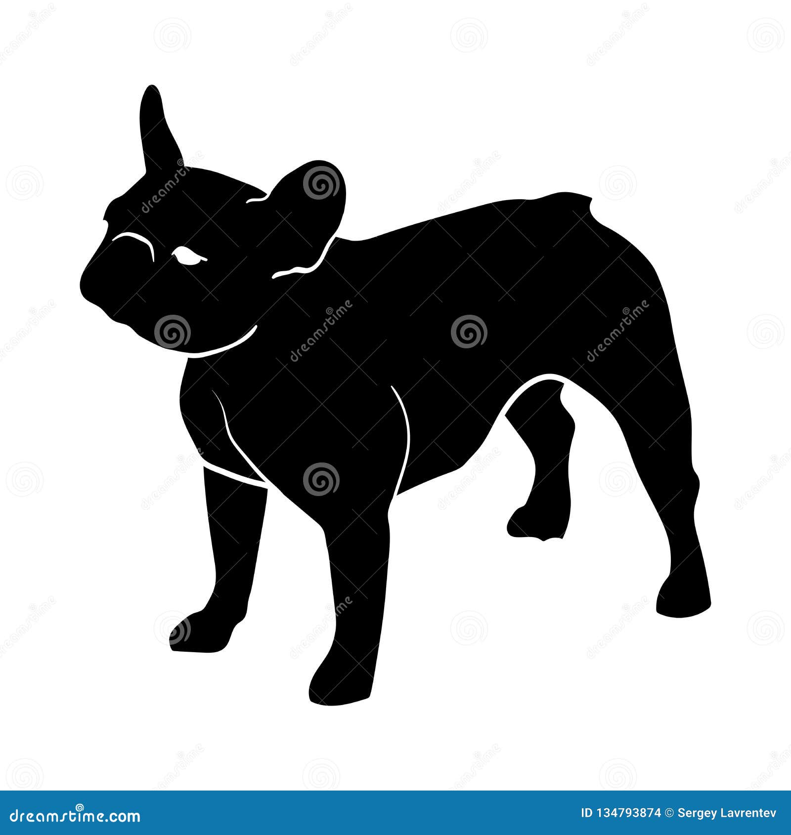 Download French Bulldog. Silhouette stock vector. Illustration of ...