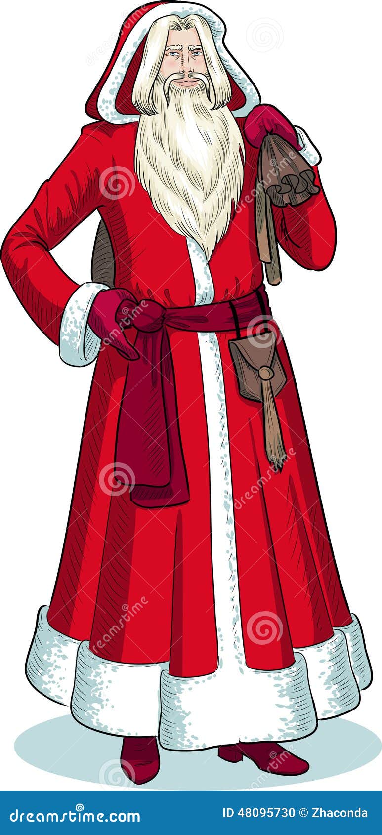 French Christmas Character Pere Noel Colored Stock Vector