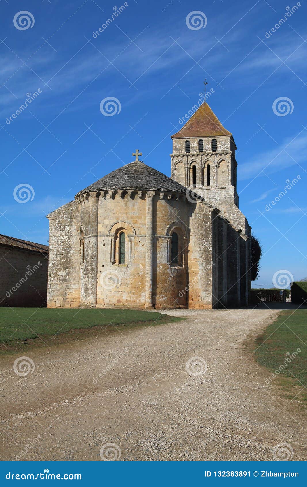 french church at clussais-la-pommeraie, nouvelle-aquitaine