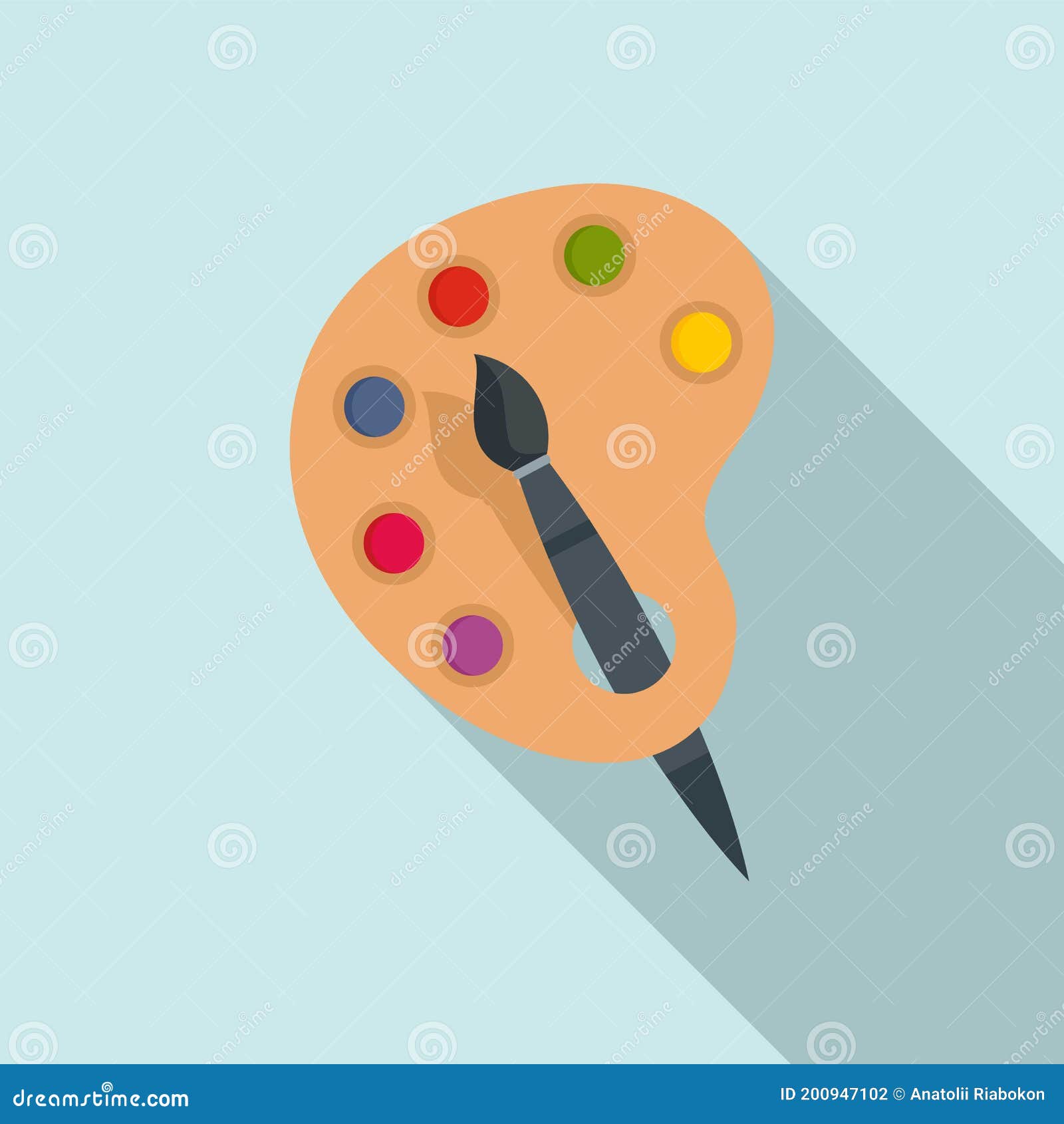 French Color Palette Icon, Flat Style Stock Vector - Illustration of ...