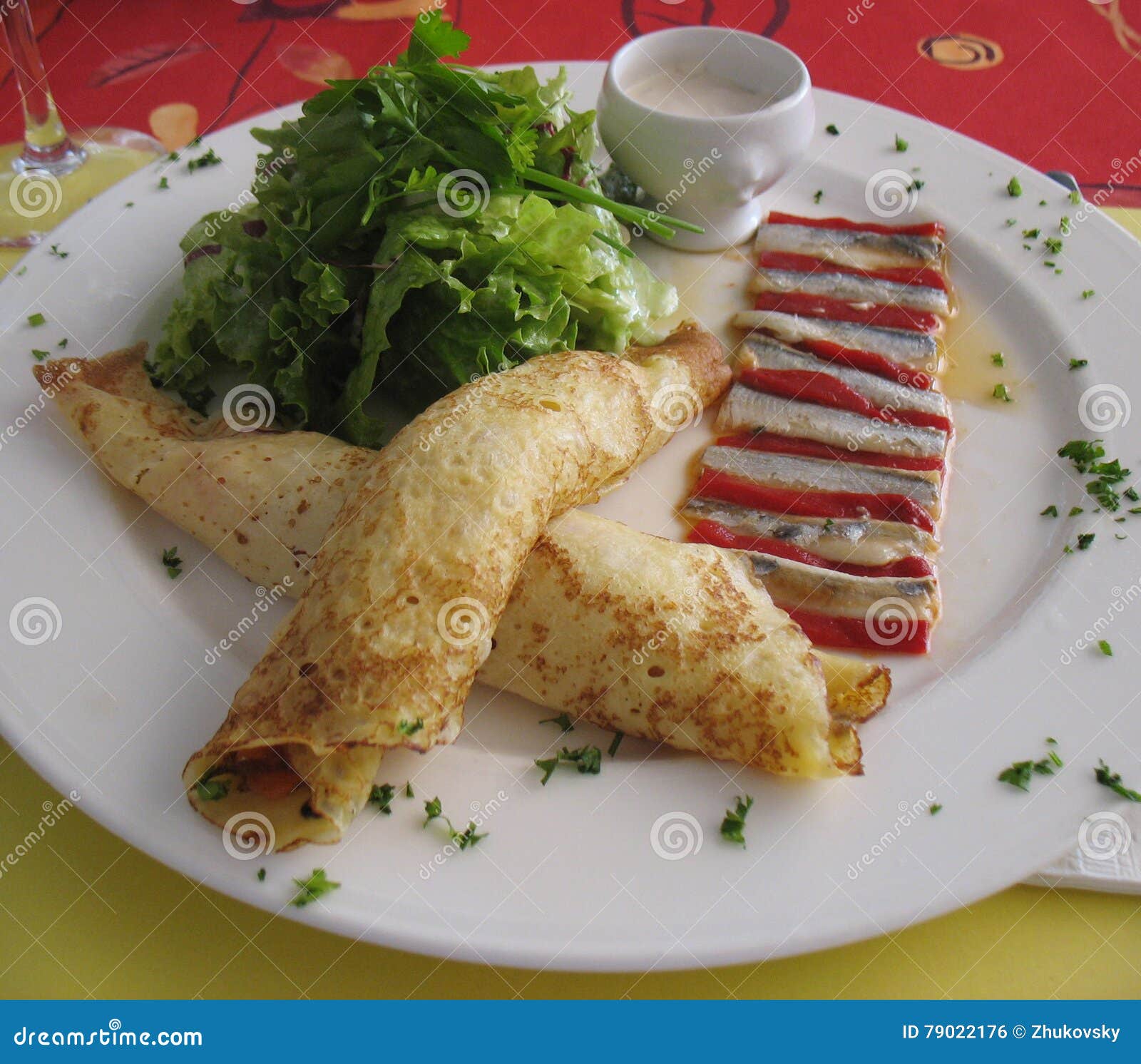 French Crepe Served in Gourmet Restaurant Stock Photo Image of food