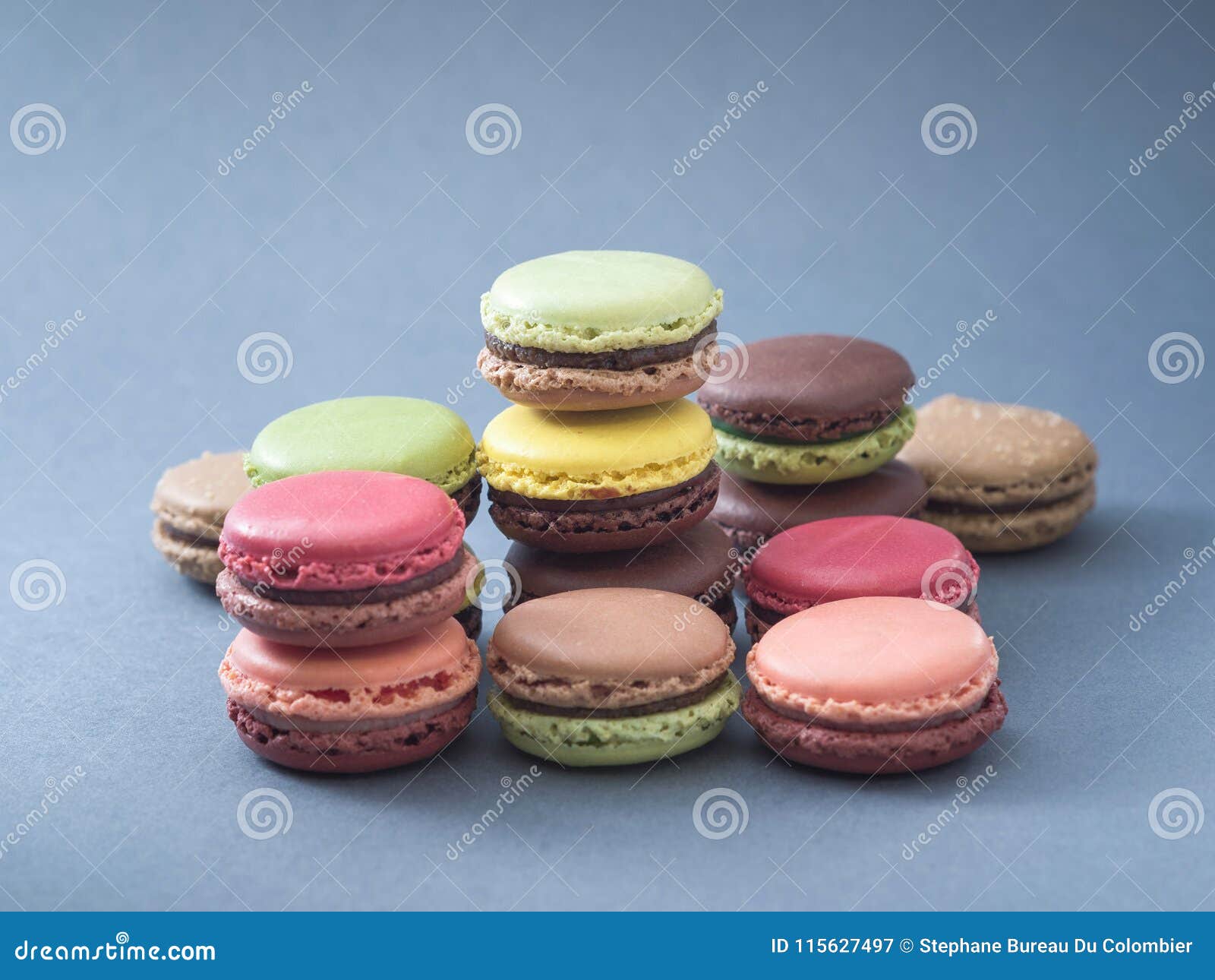 French Dessert Macarons Color and Taste Variations. Stock Image - Image ...
