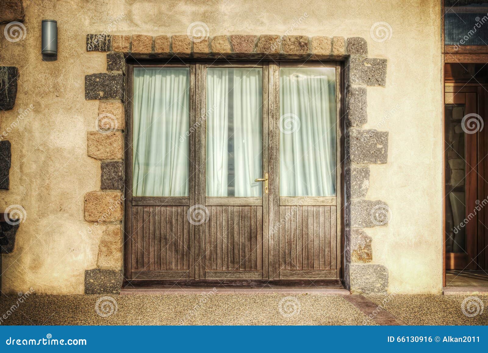 French Door in a Rustic Facade Stock Photo Image of real