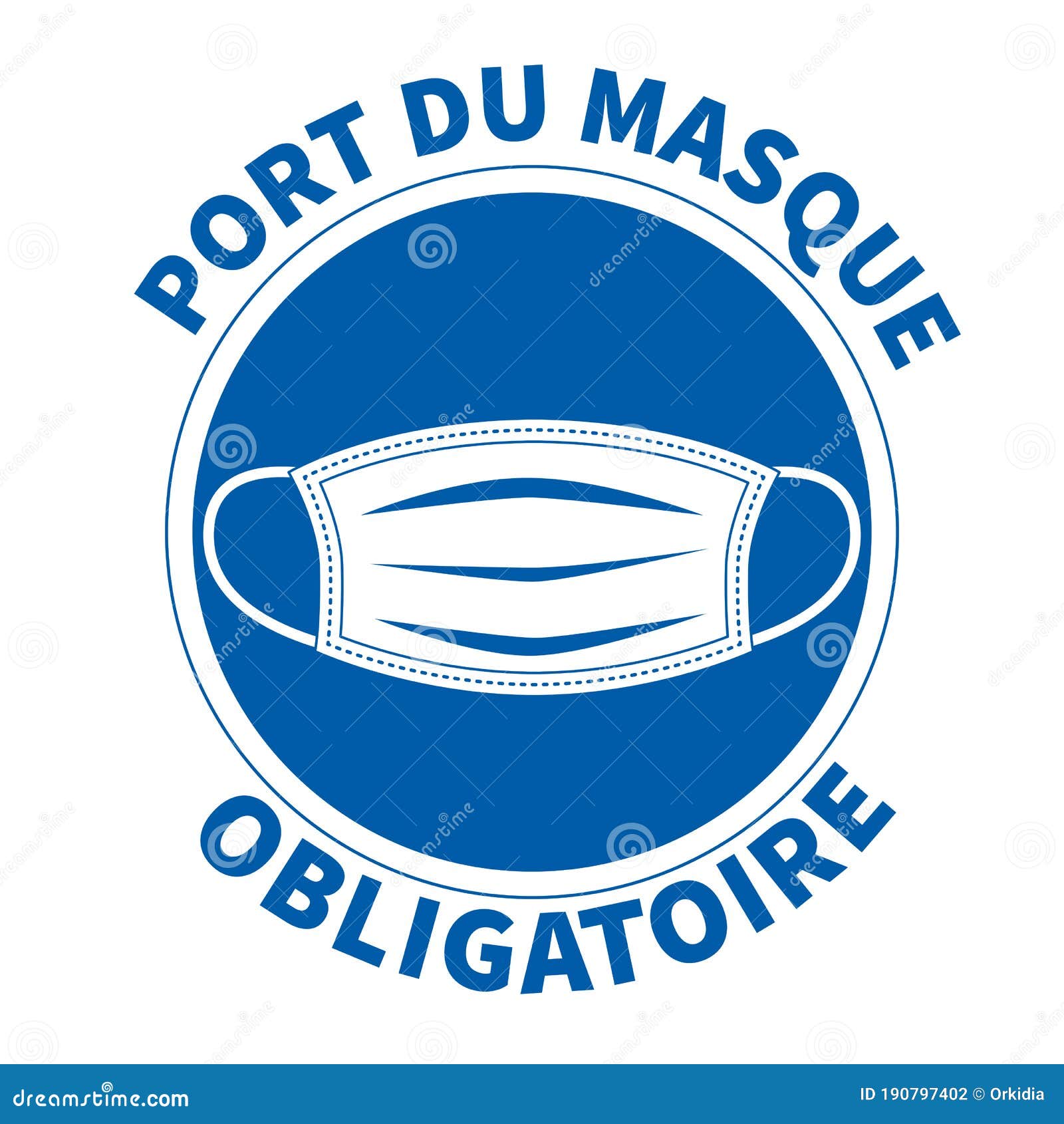 French Face Mask Required Illustration 190797402
