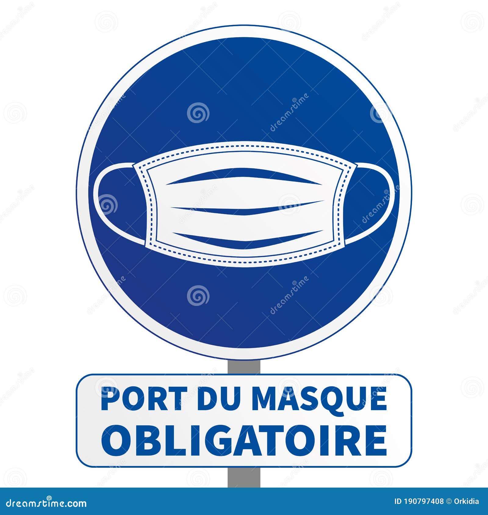 French Face Mask Required Illustration 195347100
