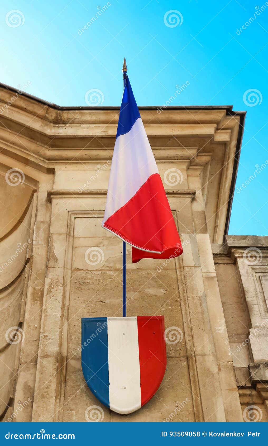 French Badge Meaning National Flag And Badges Stock Photo, Picture and  Royalty Free Image. Image 30780970.