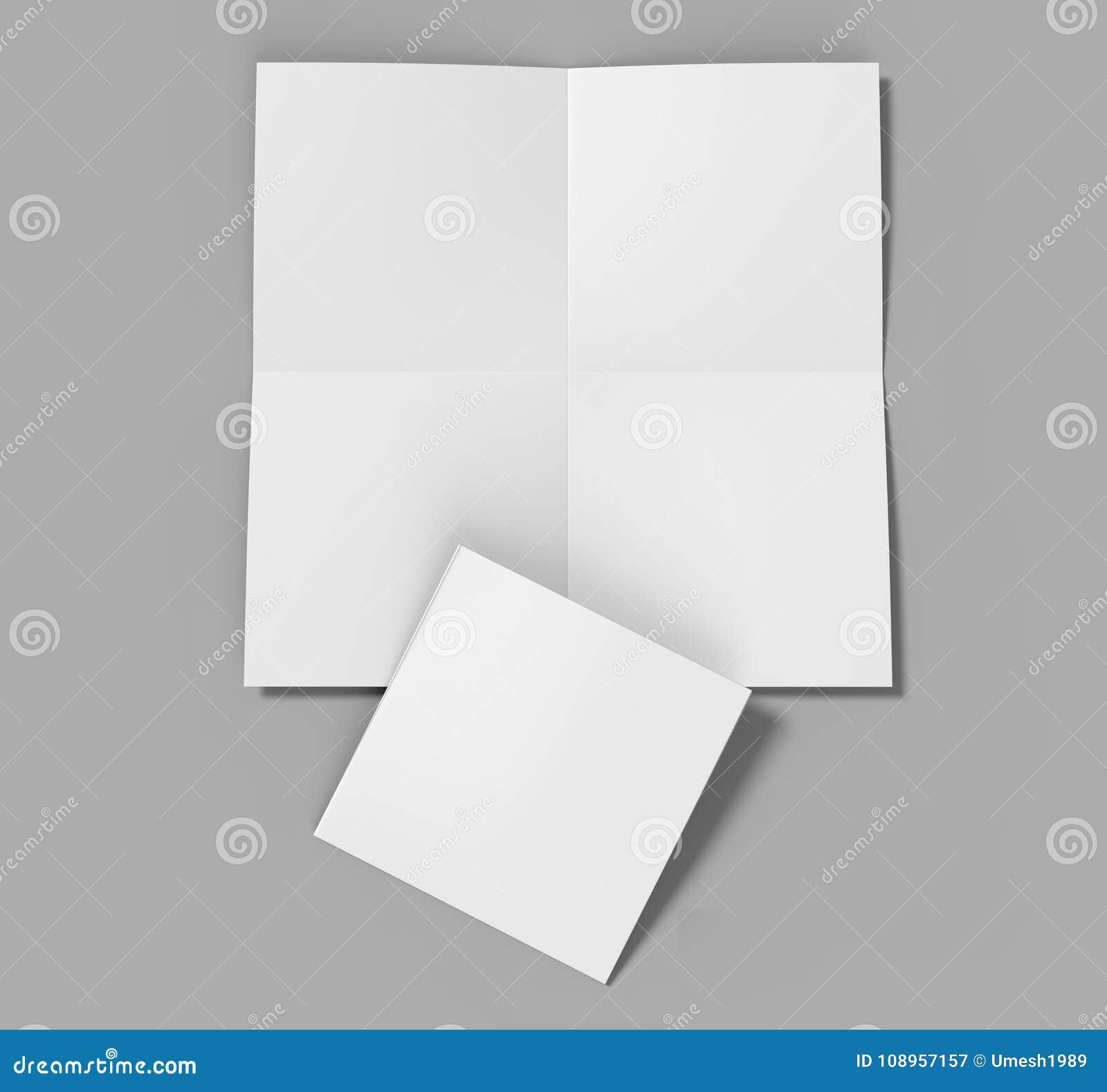 french fold square brochure flyer leaflet for mock up and template