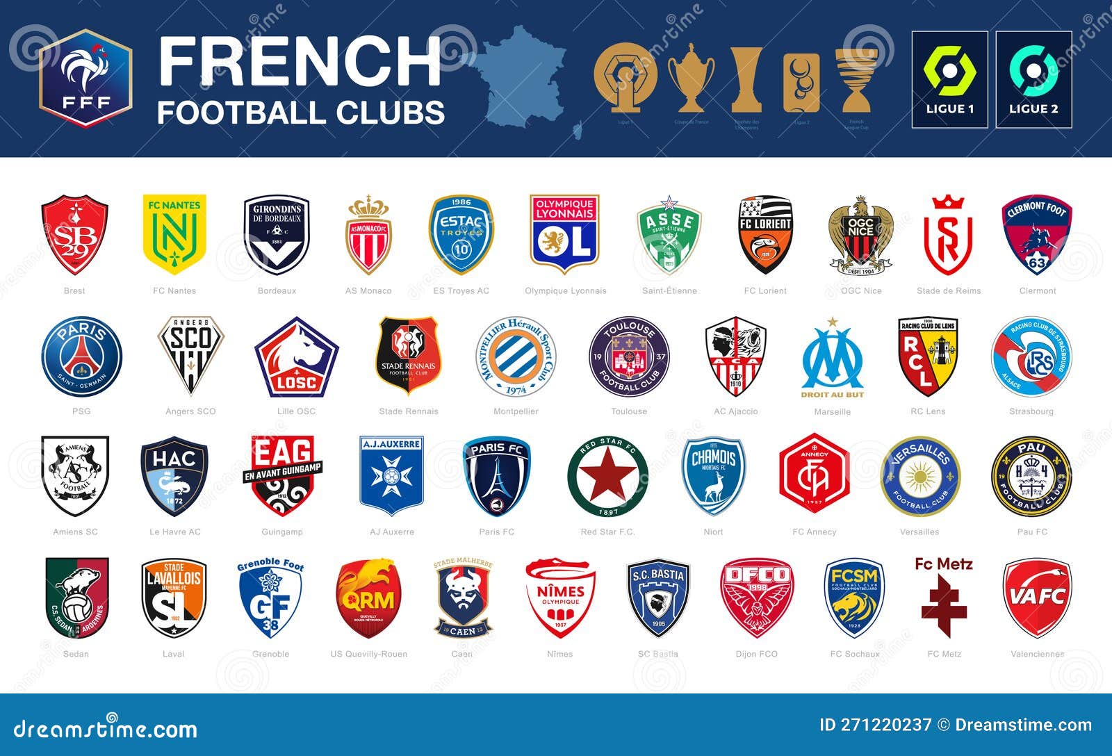France Football Soccer Teams Logos CDR / SVG/ PDF / Dxf/ Jpg High  Resolution Instant Download Vector Files Plans, Cnc Pattern Drawing - Etsy
