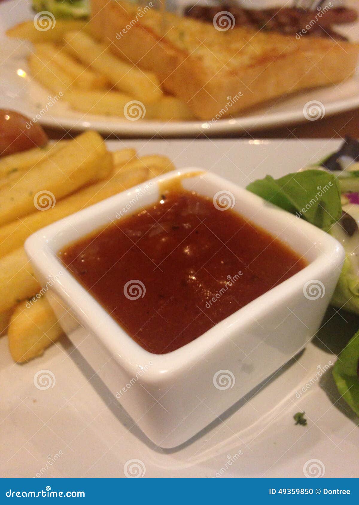 French fried with ketchup stock photo. Image of french 49359850