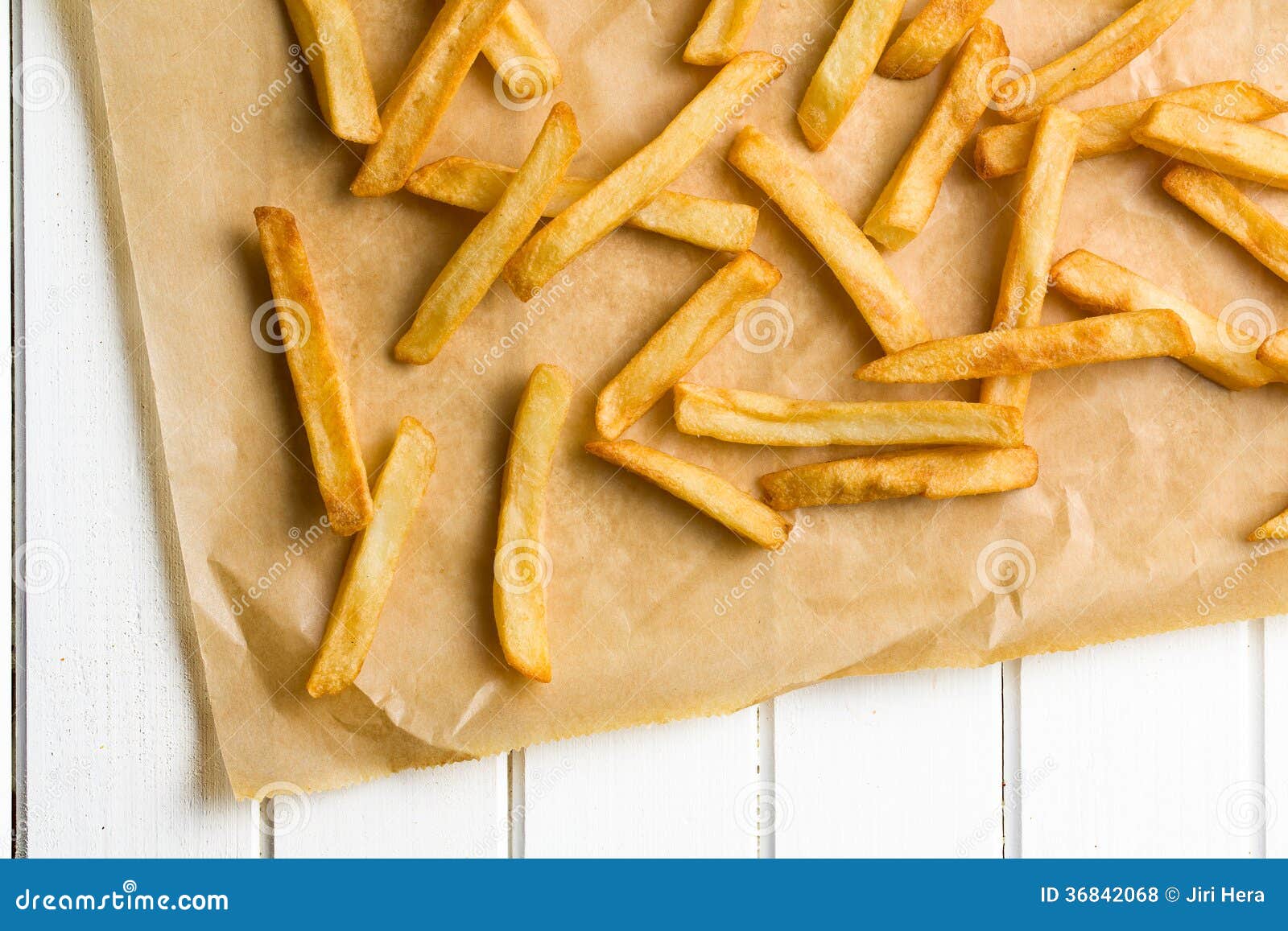 French Fries on Baking Paper Stock Photo Image of french, chips 36842068