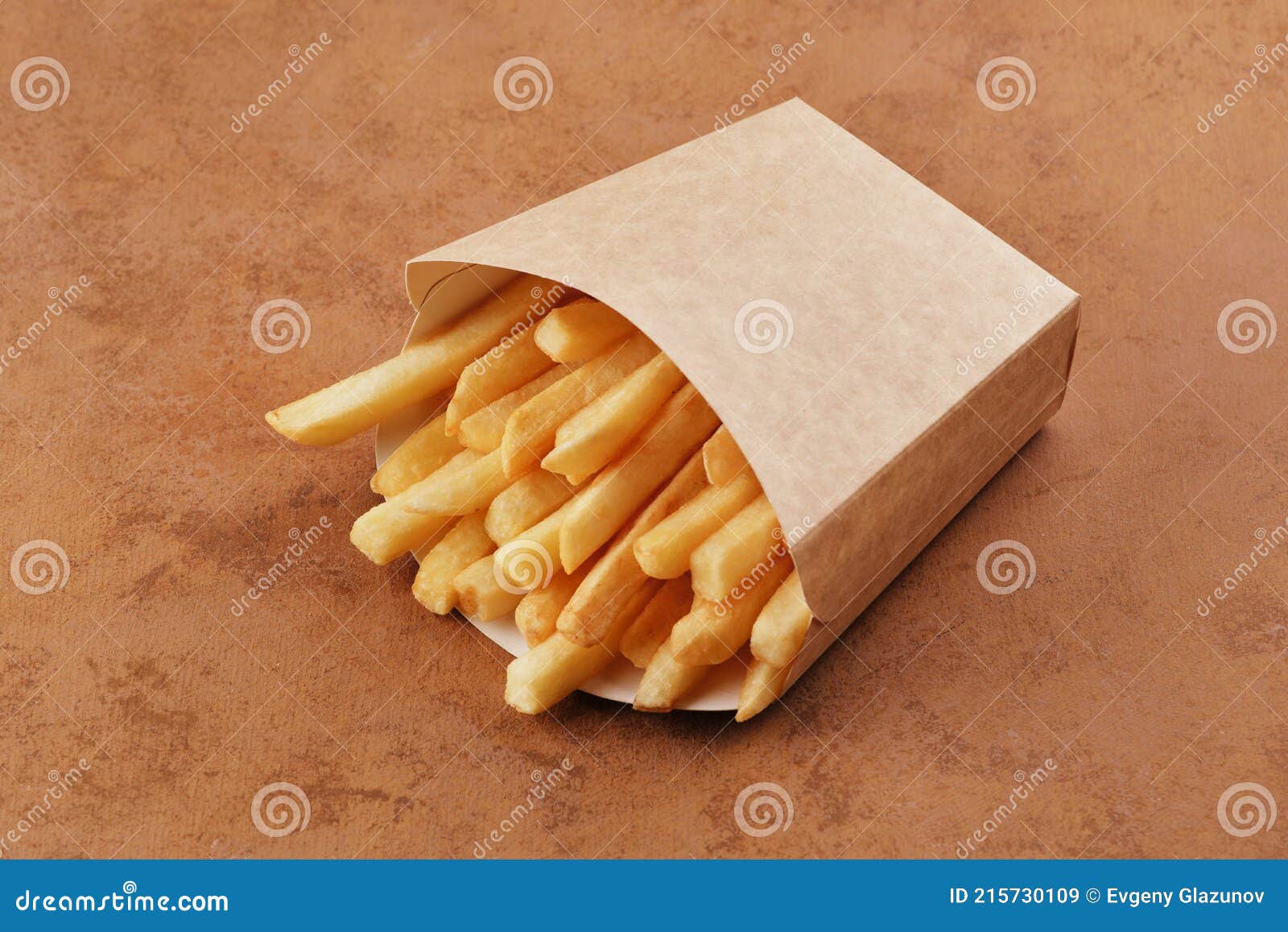 French Fries in a Brown Kraft Paper Bag. Fast Food. Food Paper Packaging  from Environmentally Friendly Materials Stock Image - Image of golden,  brown: 215730109