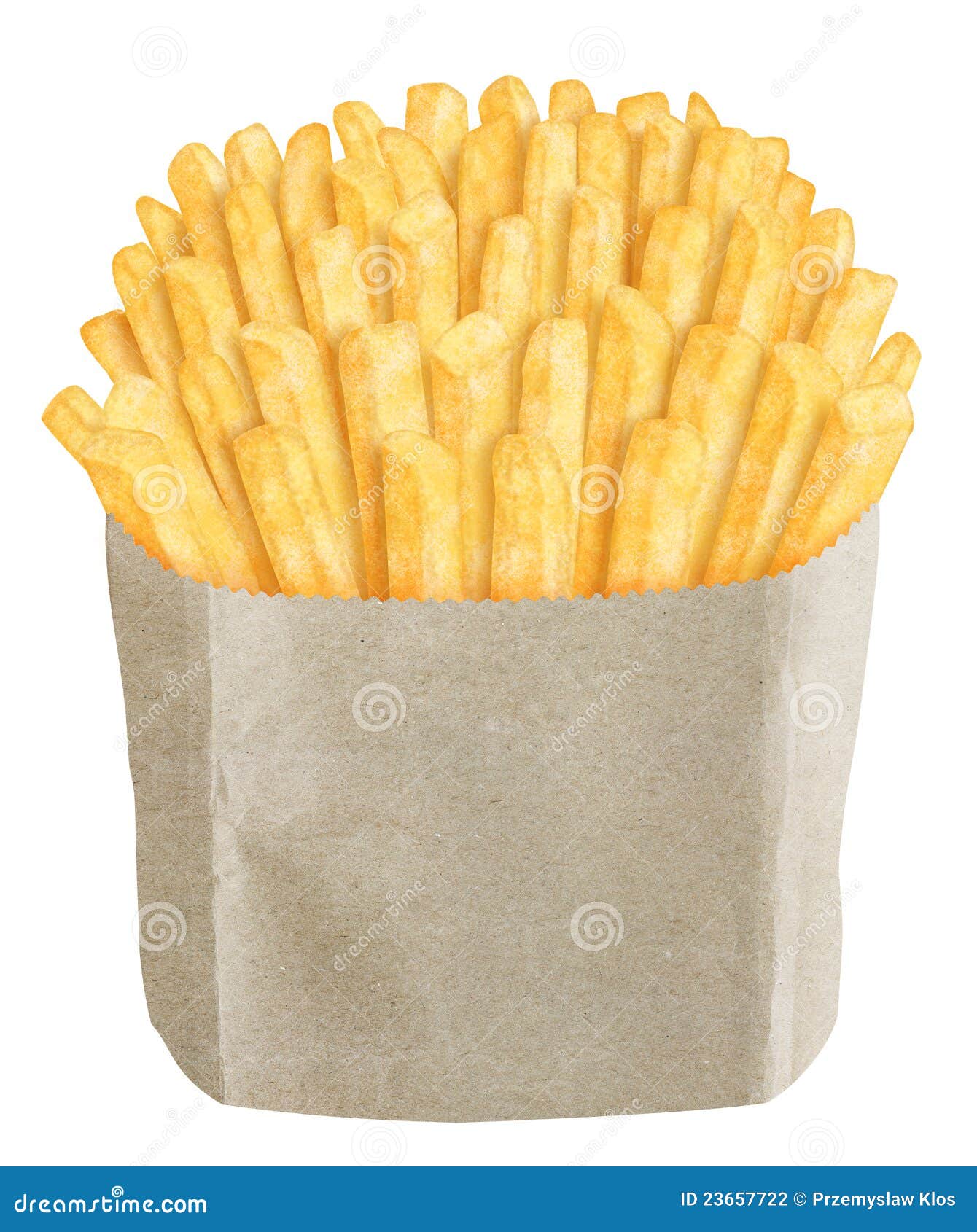 French Fries in Brown Paper Bag Stock Photo - Image of fattening