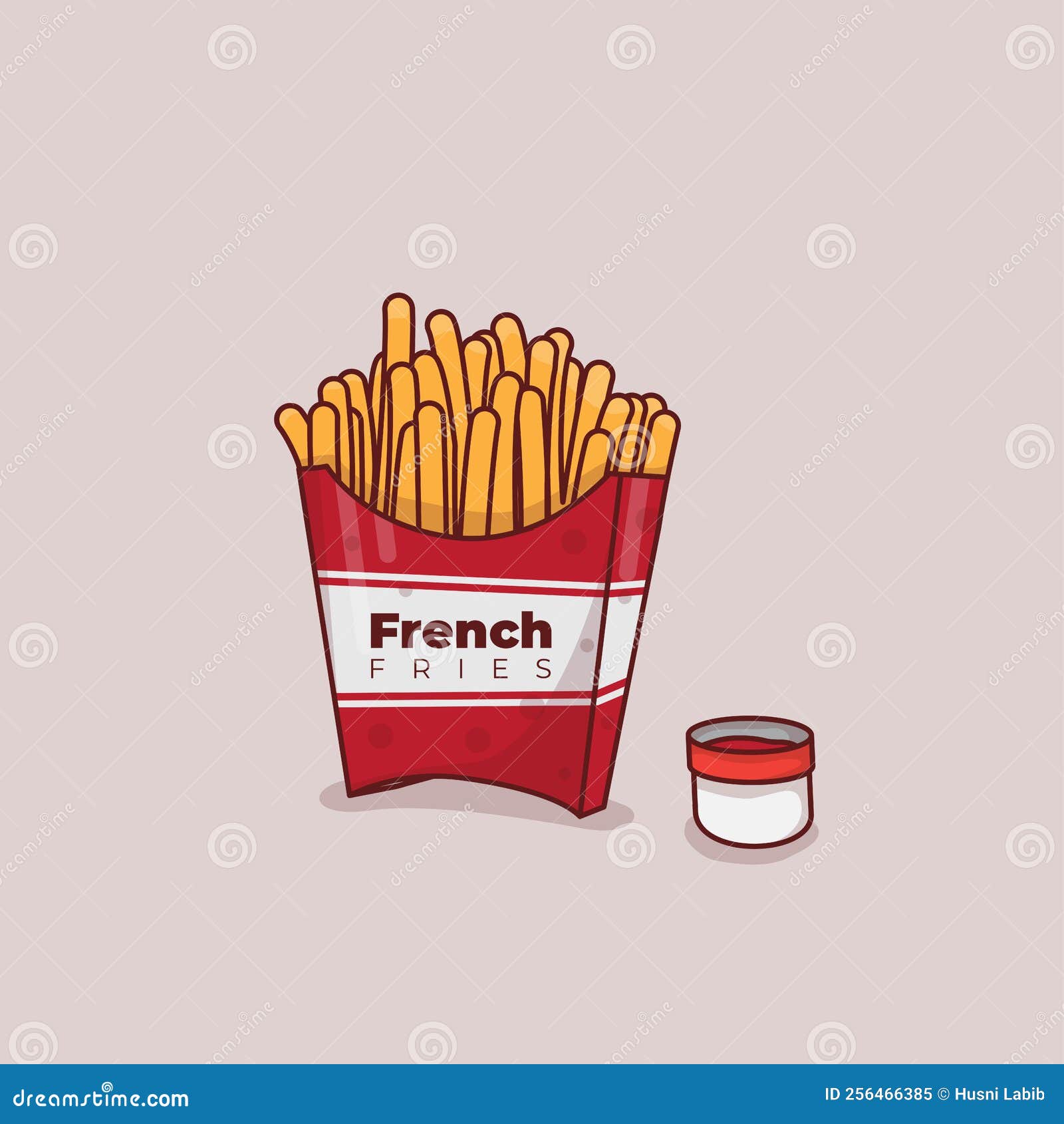French fries packaging red box template design Vector Image