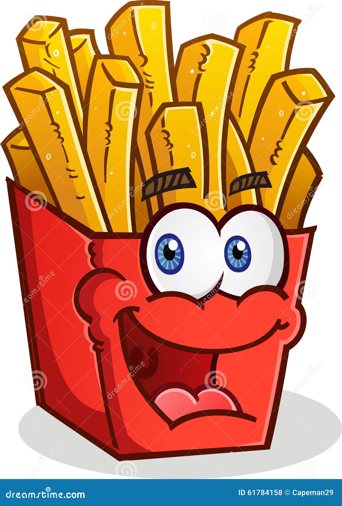 French Fries Cartoon Character Stock Vector - Image: 61784158