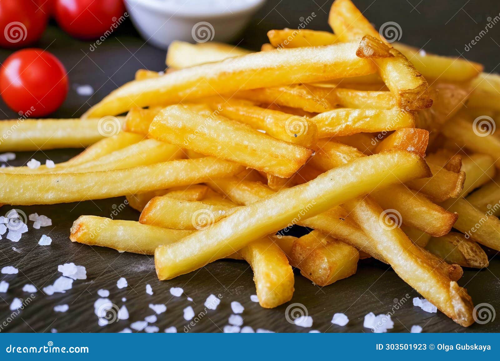 French Fries in a Fast Food Restaurant. Fast Food. AI Generated. Stock