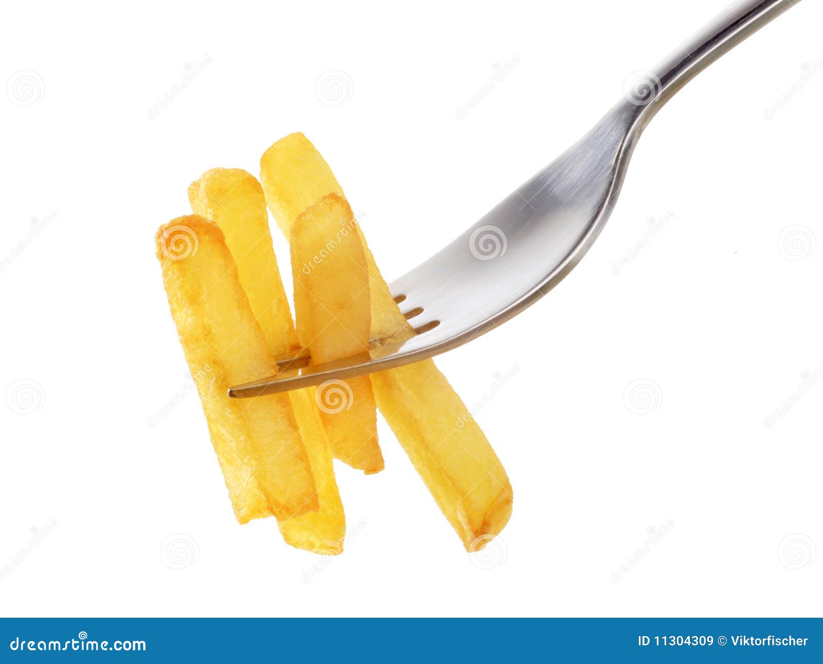 French fries on a fork stock image. Image of potato, isolated 11304309