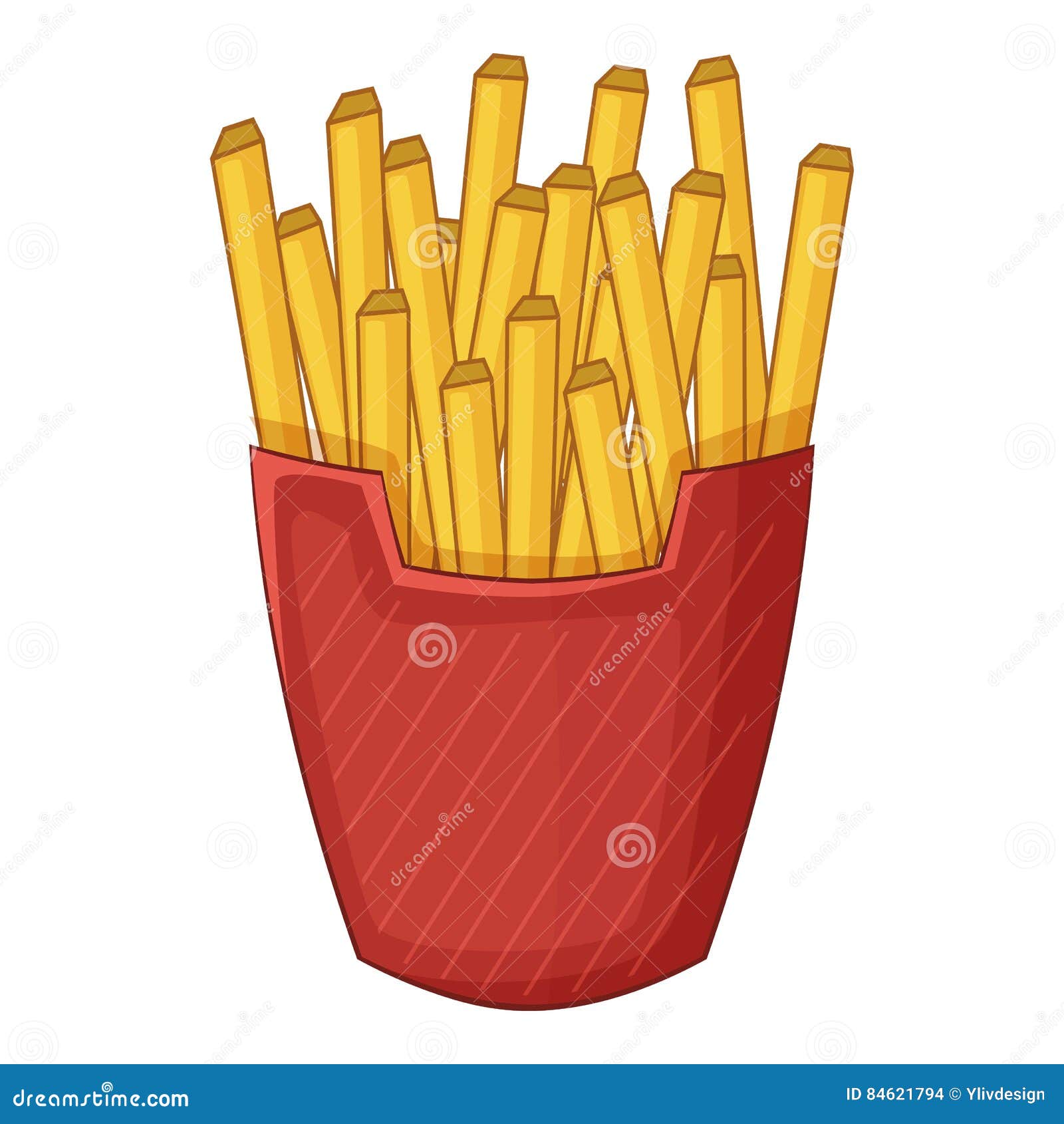French Fries Icon, Cartoon Style Stock Vector - Illustration of meal ...