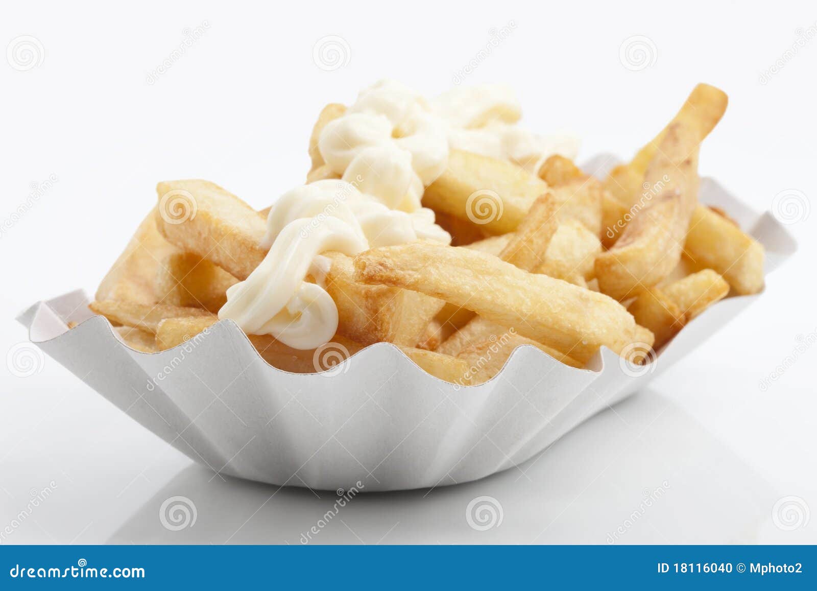 French Fries and Mayonnaise Stock Photo Image of potatoes, isolated
