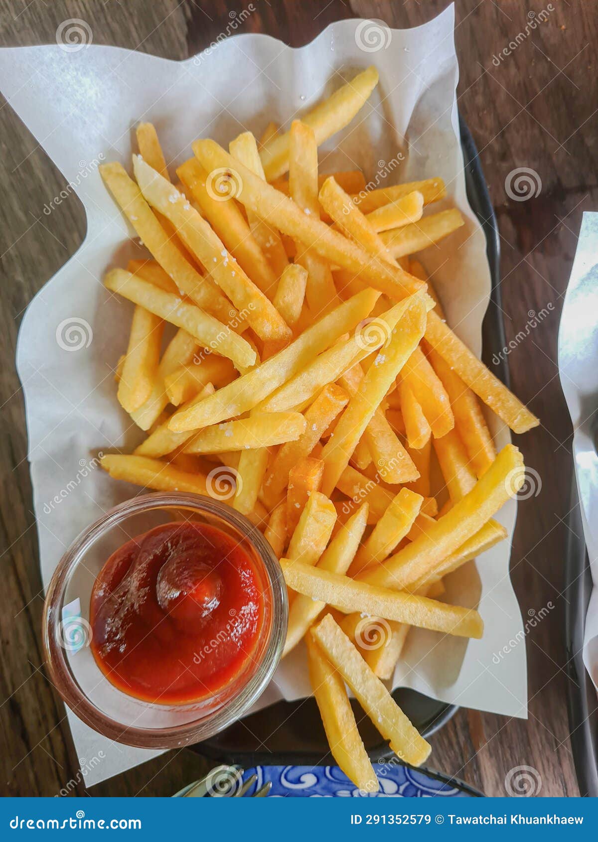 French Fries or Potato Chips with Ketchup Stock Image Image of golden