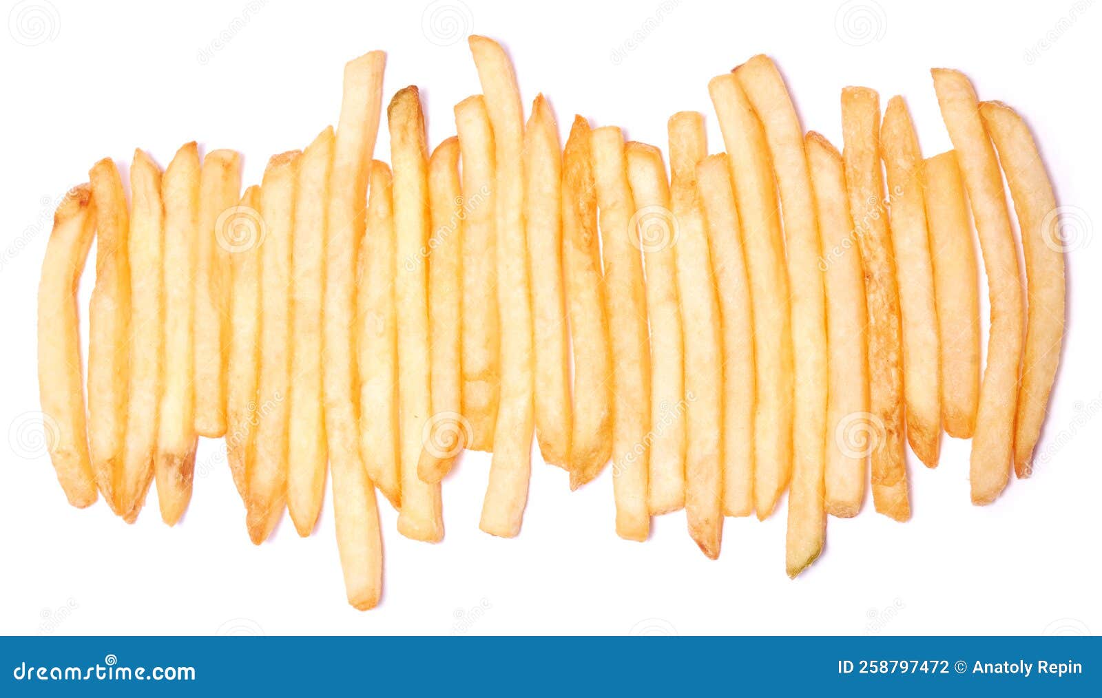 French Fries Potatoes Isolated on White Background Stock Photo Image