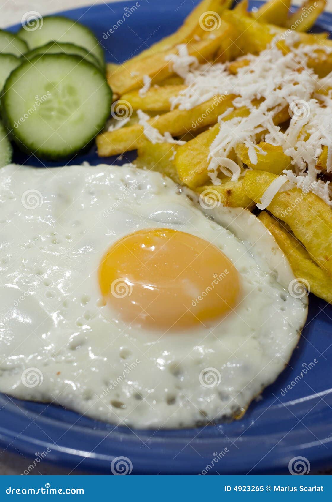 French Fries with Scrambled Eggs Stock Image Image of yellow