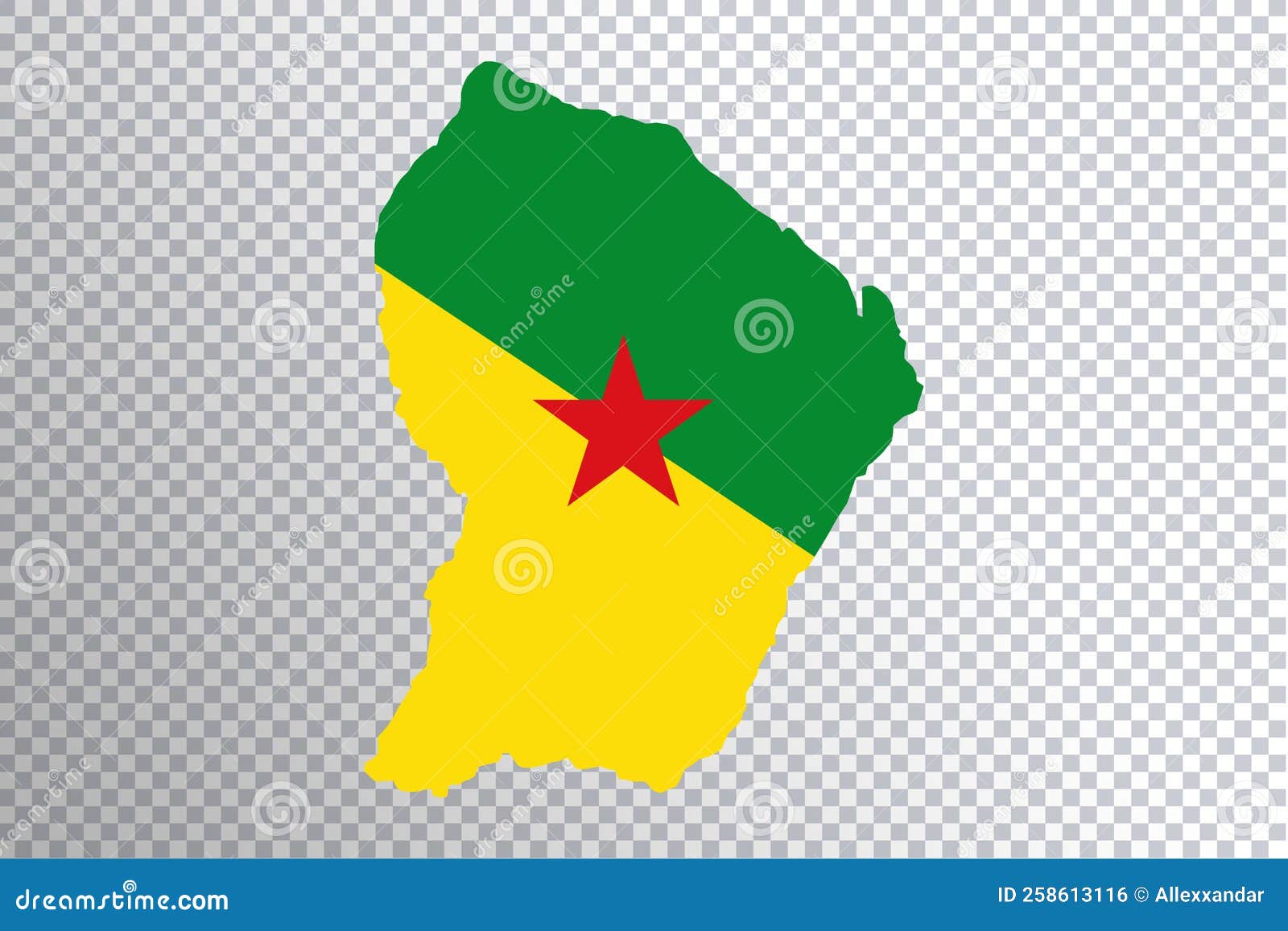 French Guiana Flag on Map, Transparent Background Stock Illustration ...